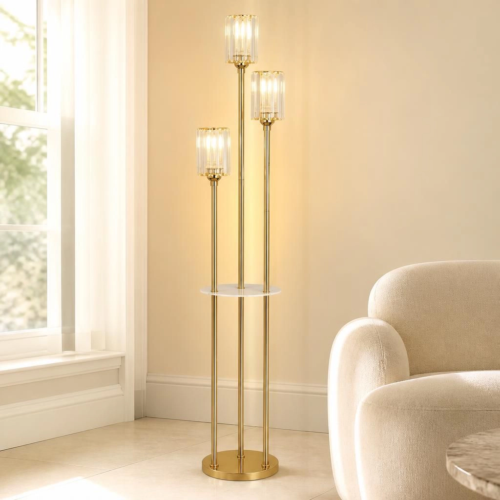 ELEMENT ACE Modern Glass Shade Standing Floor Lamp