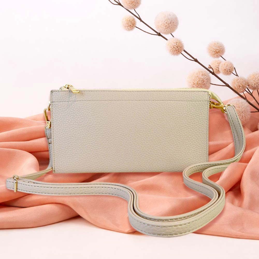 FASHNZFAB Faux Leather Slim Wallet Crossbody Bag