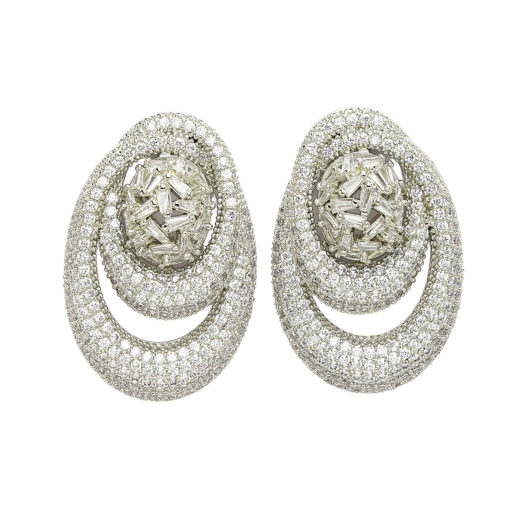 AGP PARIS Womens Diva Gorgeous Cubic Zirconia Stud Earrings