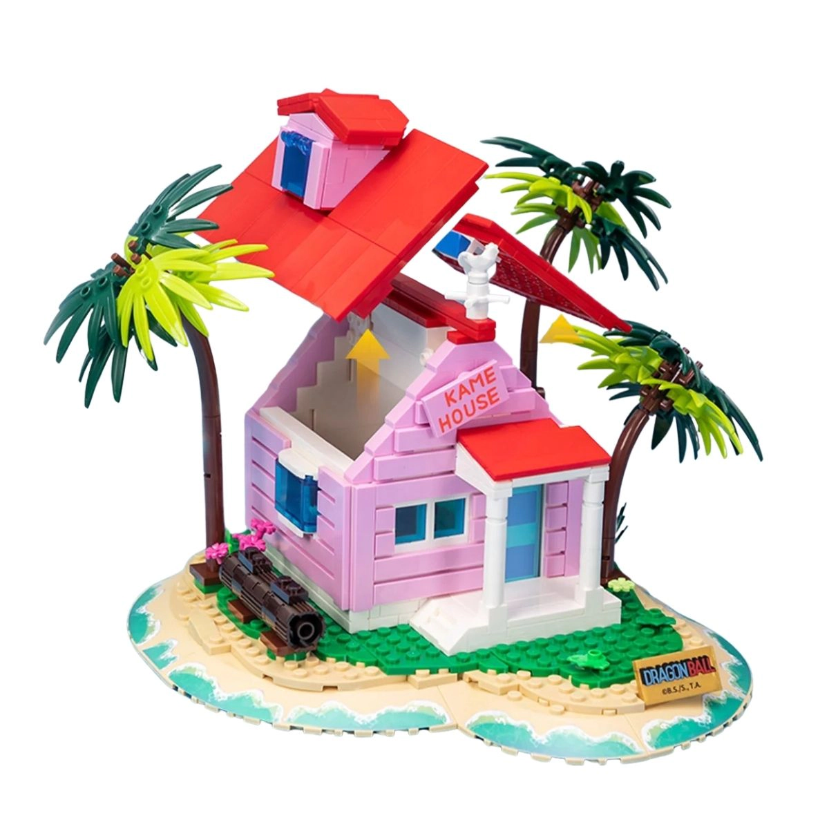Pantasy Dragon Ball Kame House Building Block Set, 7.8" Diorama with 660 Pieces