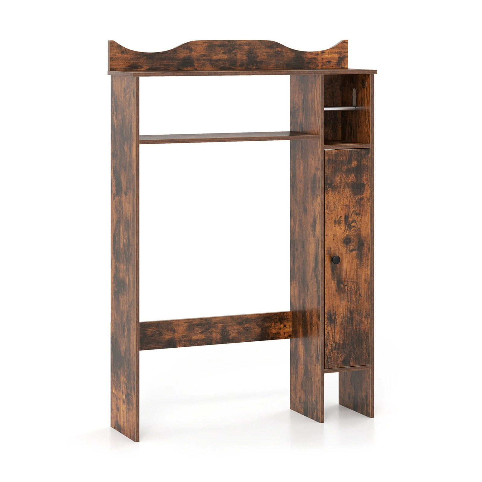 SUGIFT Over the Toilet Storage Cabinet Rustic Brown with Toilet Paper Holder