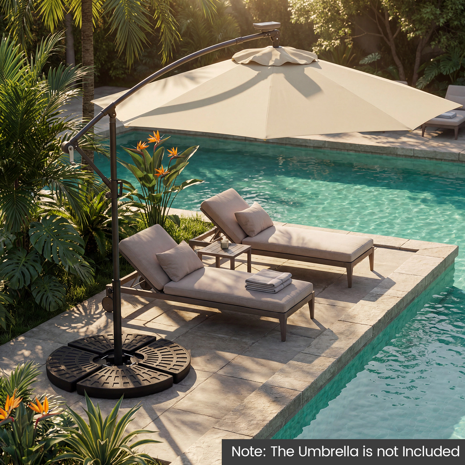 Slickblue 4-Piece Fillable Patio Umbrella Base Weights for Offset and Cantilever Umbrellas with Locking Pins