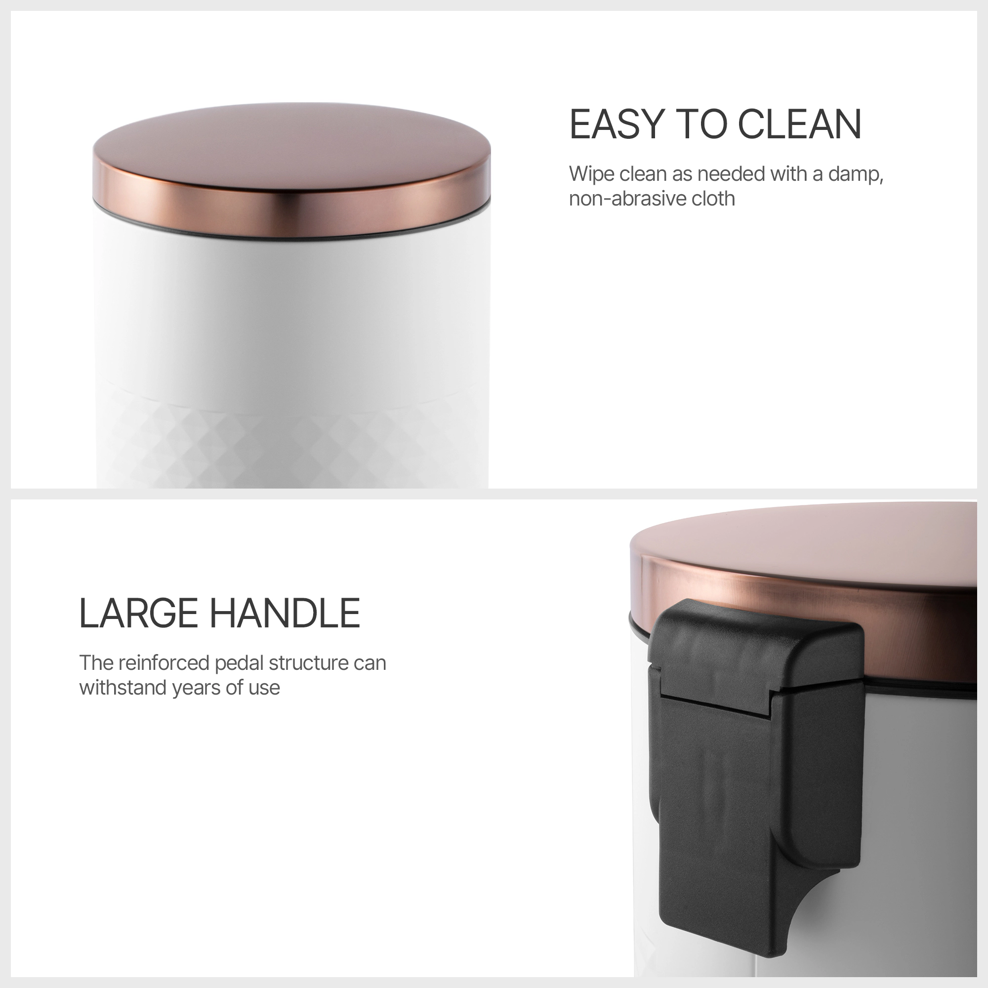 Innovaze 8 Gal./30 Liter Round Shape Step-on Trash Can with Diamond Body Design for Kitchen