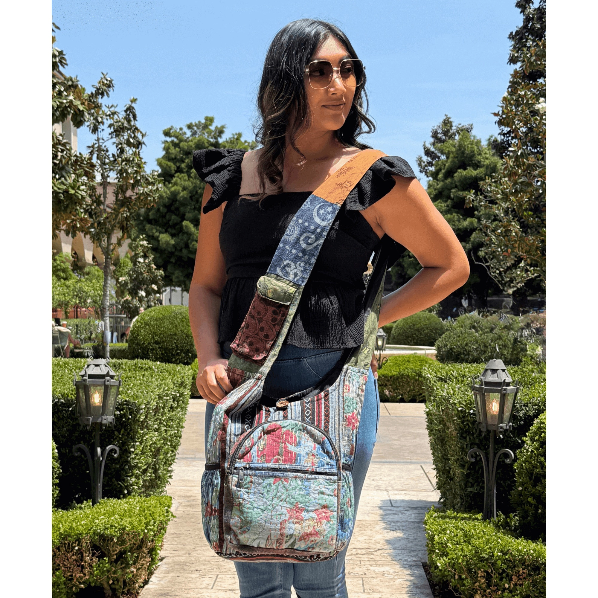Kathmandu Collection Womens Patchwork Hobo Bag
