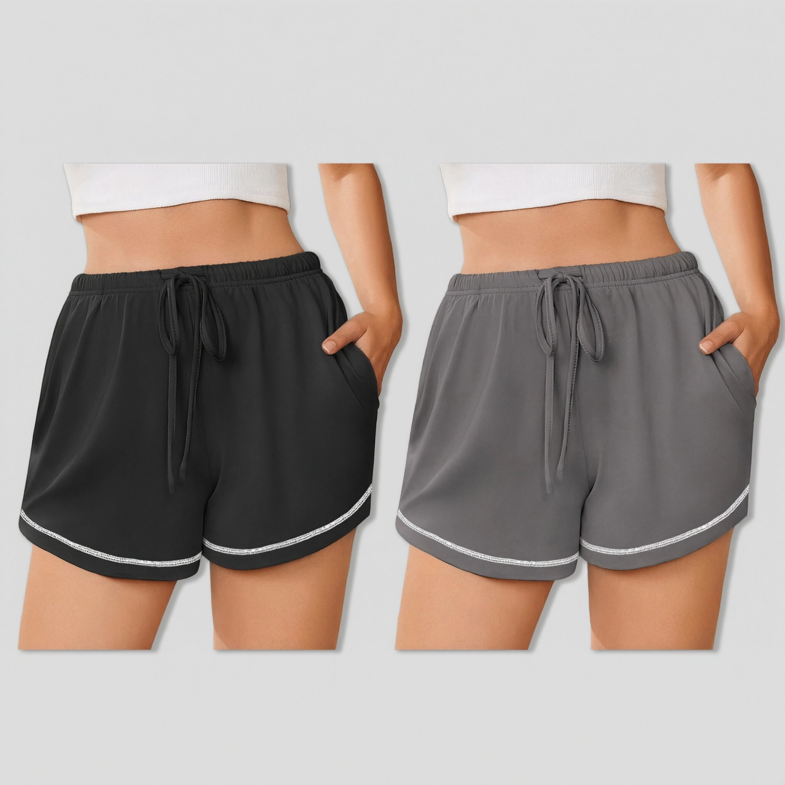 Ekouaer Women's Drawstring Elastic Waist Lounge Shorts with Pockets
