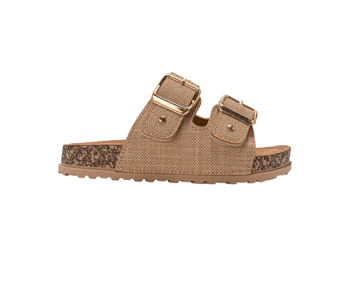 bebe Girl's Footbed Slide Sandals with Cherry Accents