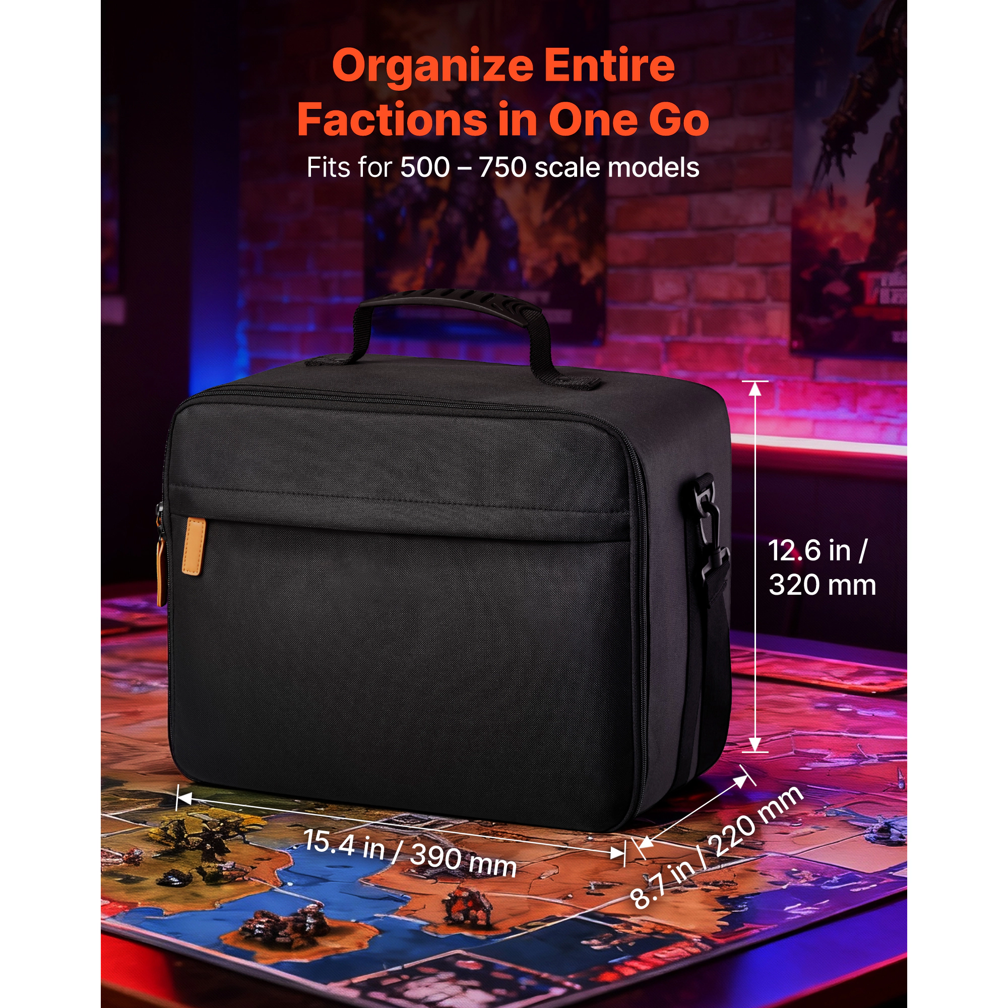 HONGGE Miniature Storage Carrying Figure Bag, Miniature Transport Bag with Adjustable Shoulder Strap