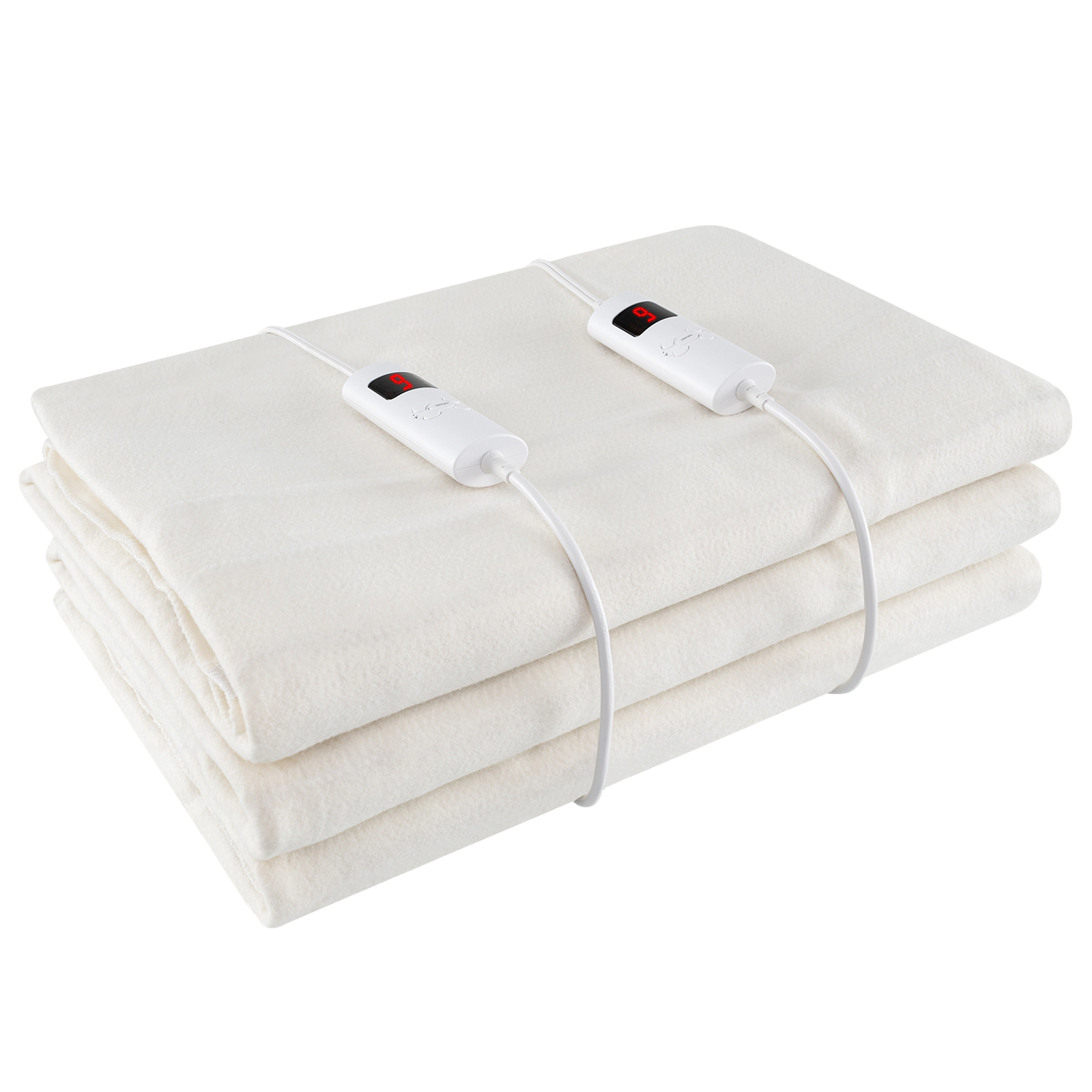 SUGIFT King Size 80-in by 78-in 9-Setting Machine Washable Heated Mattress Pad with Dual Controllers