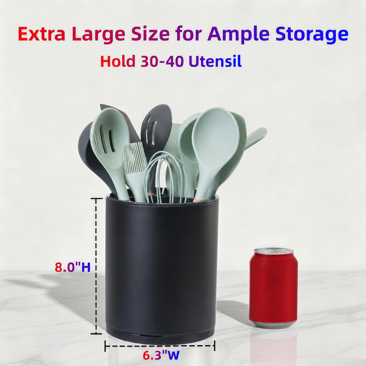 WZK 360° Rotating Stainless Steel Kitchen Utensil Holder