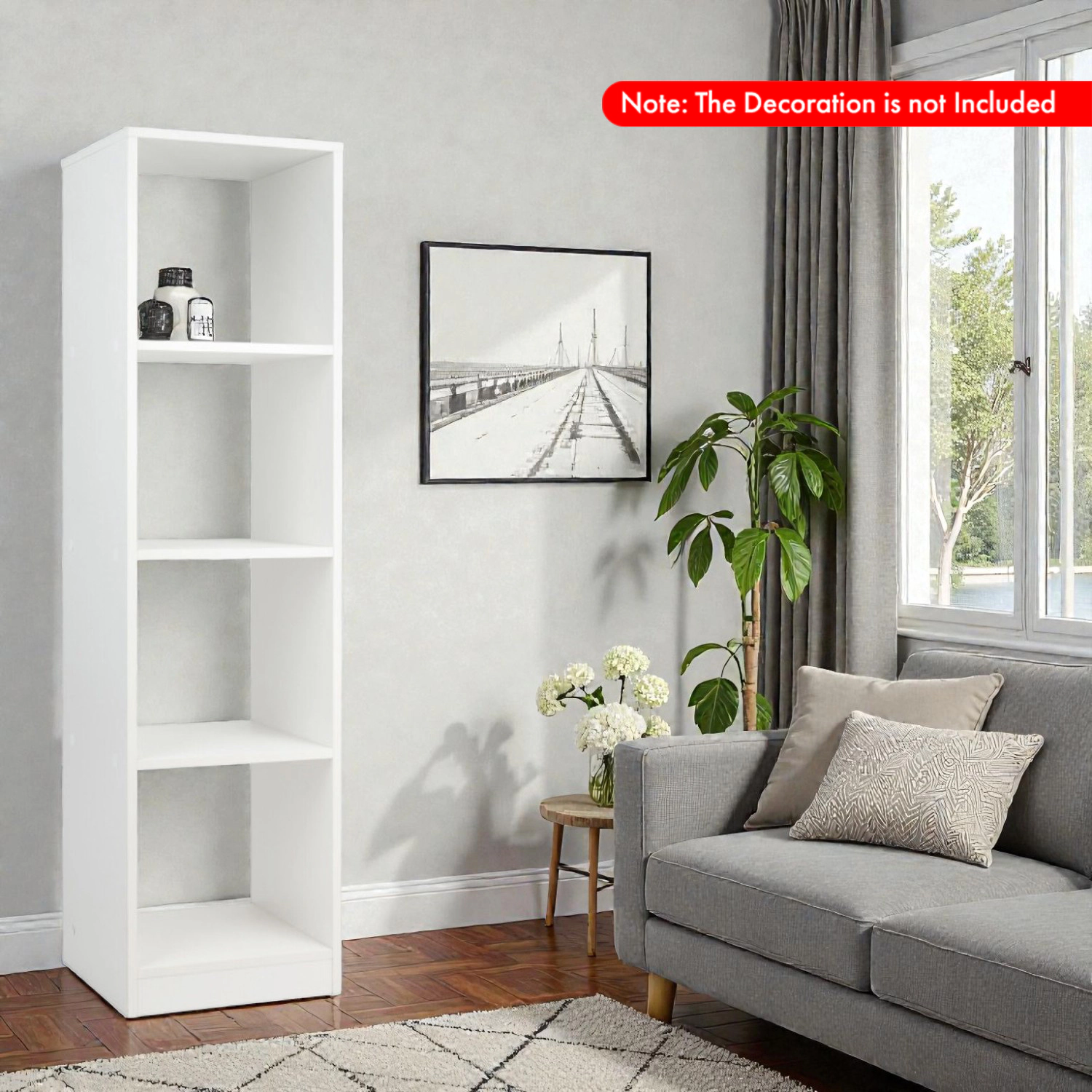 Hivvago 5-Tier Vertical Bookshelf with 4 Storage Cubes