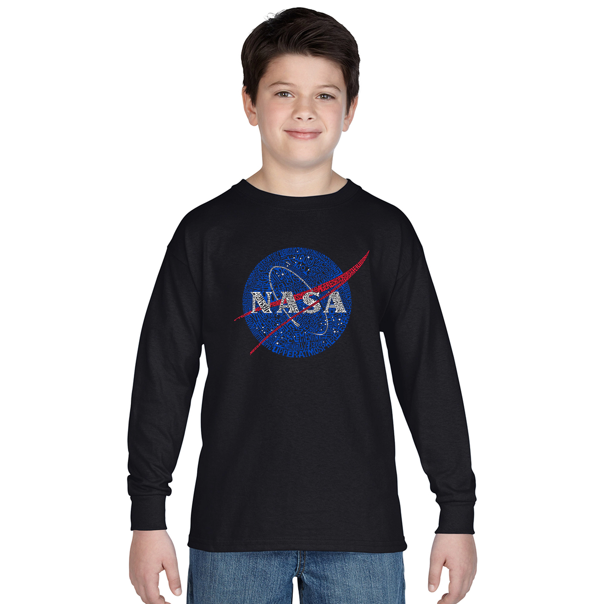 LA Pop Art Boys Long Sleeve T-Shirt -  NASA's Most Notable Missions