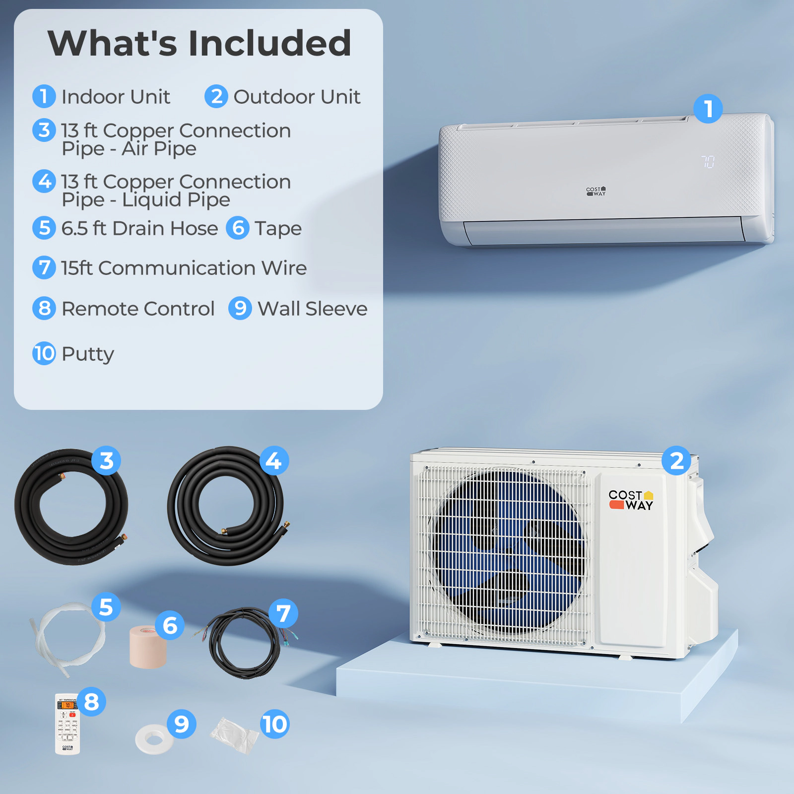 LJG Airtural Series 12000 BTU 115V 22 SEER2 WiFi Enabled Mini Split Heat Pump