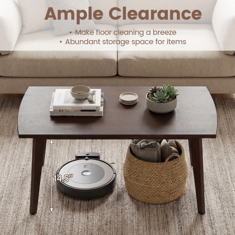Hivvago Solid Wood Modern Coffee Table With Tapered Legs