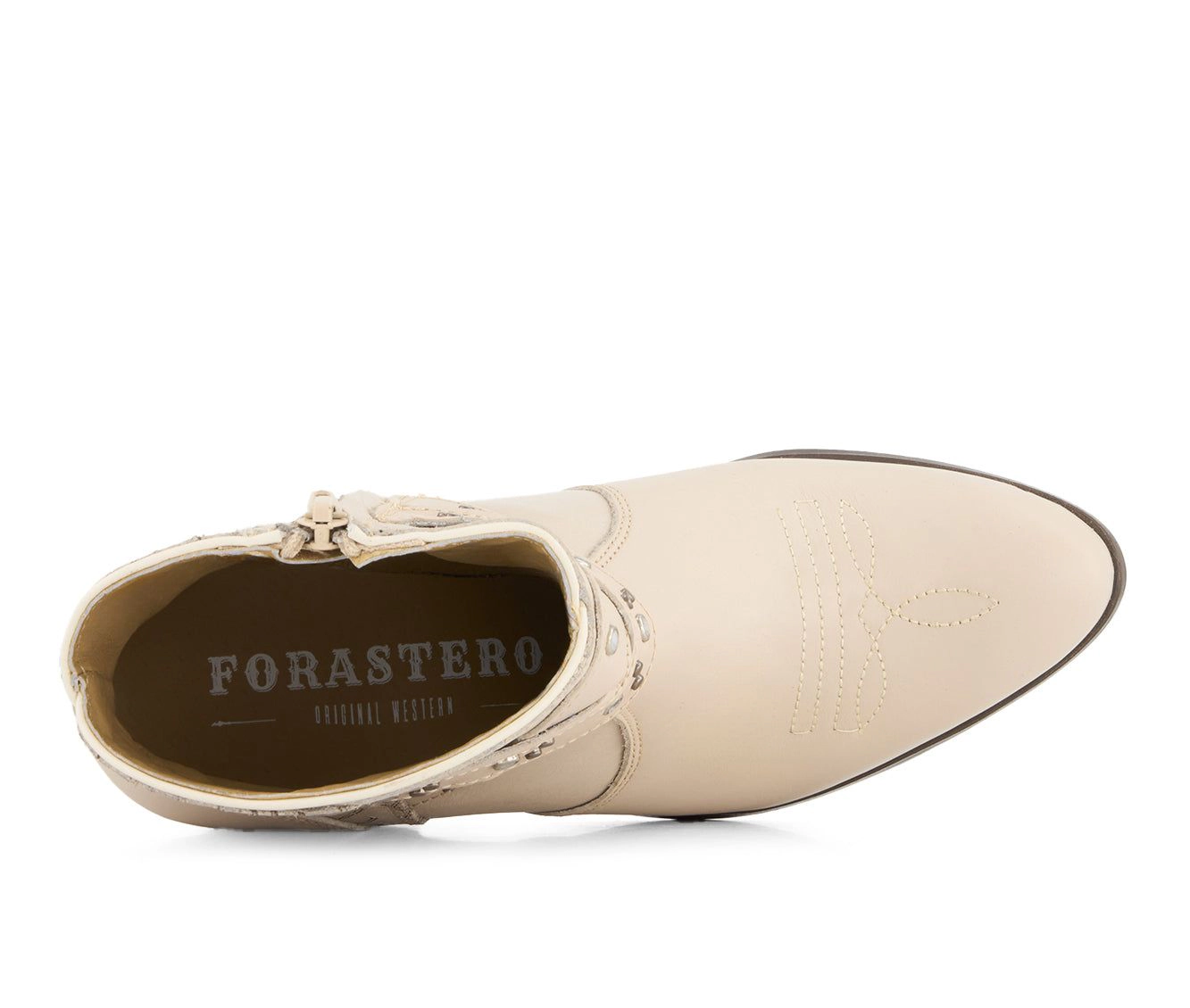 Forastero Womens Genuine Leather Side Zipper Booties