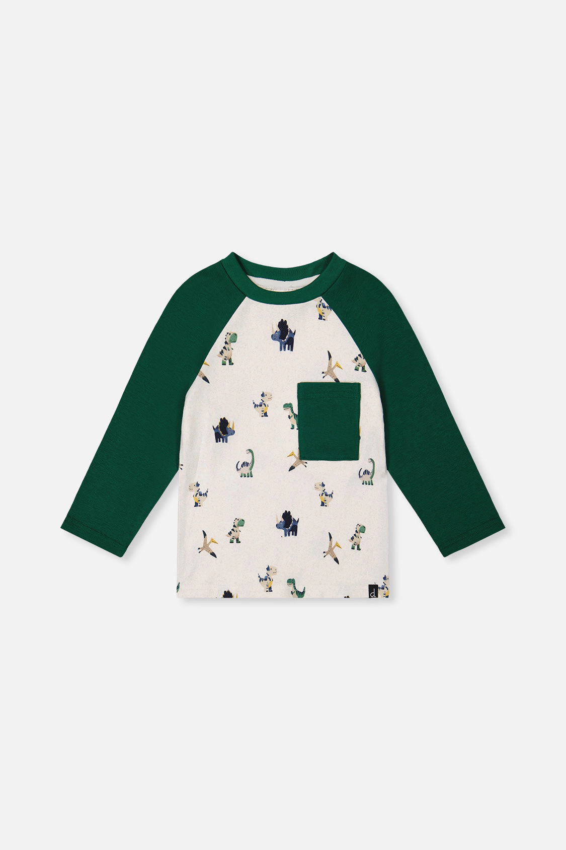 Deux par Boys Long Sleeve Raglan Dinosaur Print T-Shirt