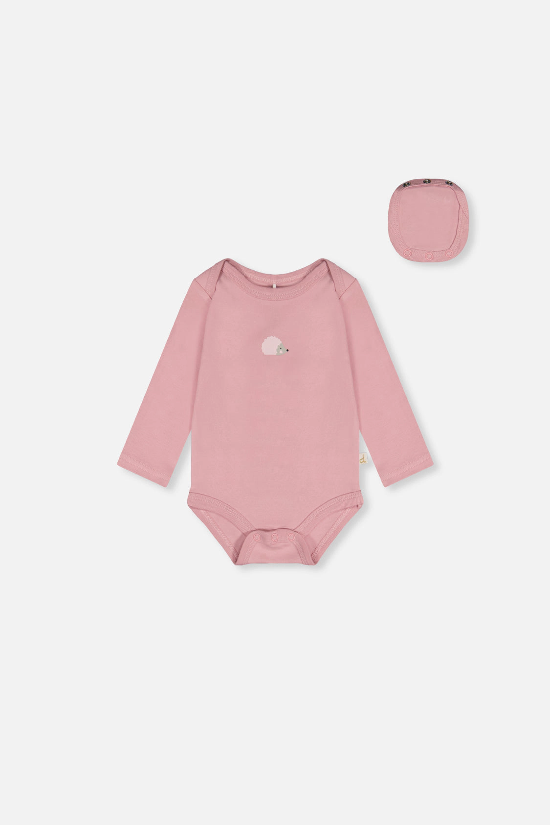 Deux par Girls Organic Cotton Long Sleeve Hedgehog Detail Onesie