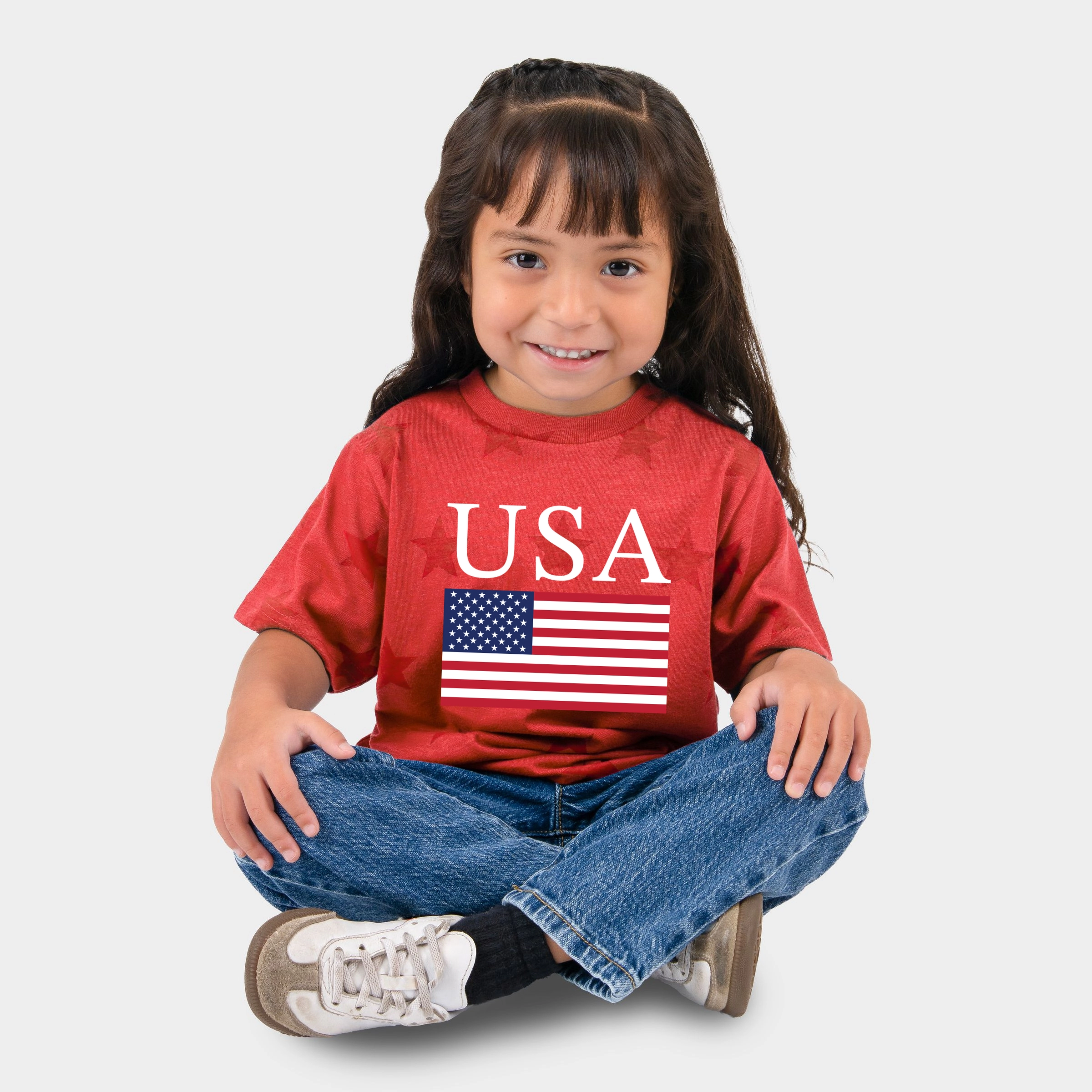 The Juniper Shop - USA Flag Solid Toddler Short Sleeve Star Tee