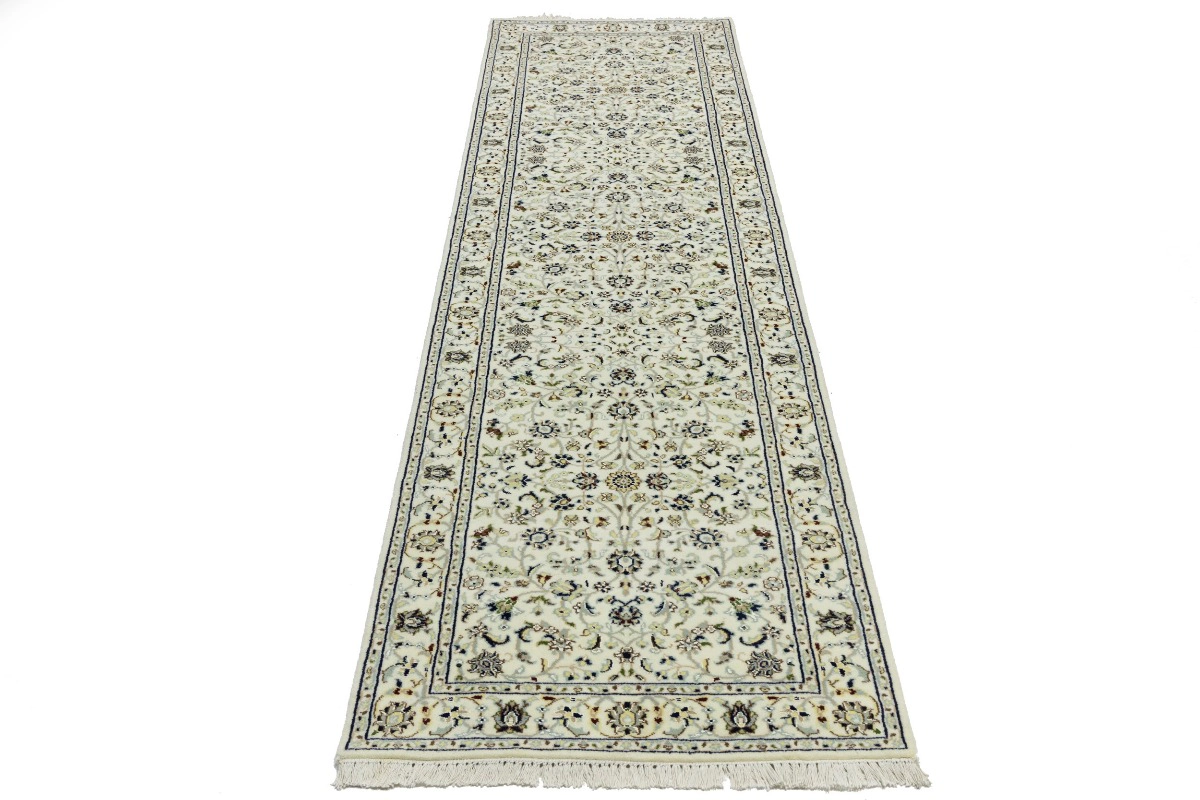 Magic Rugs 2'9 x 10'2 Cream Indo-Nain Hnad Knotted Wool Runner Rug