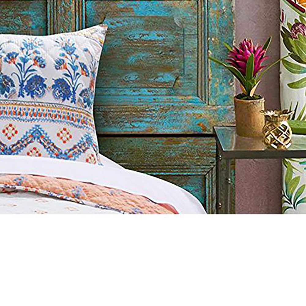 Barefoot Bungalow Aleena Foulard Print Pillow Sham King 20x36 Ivory