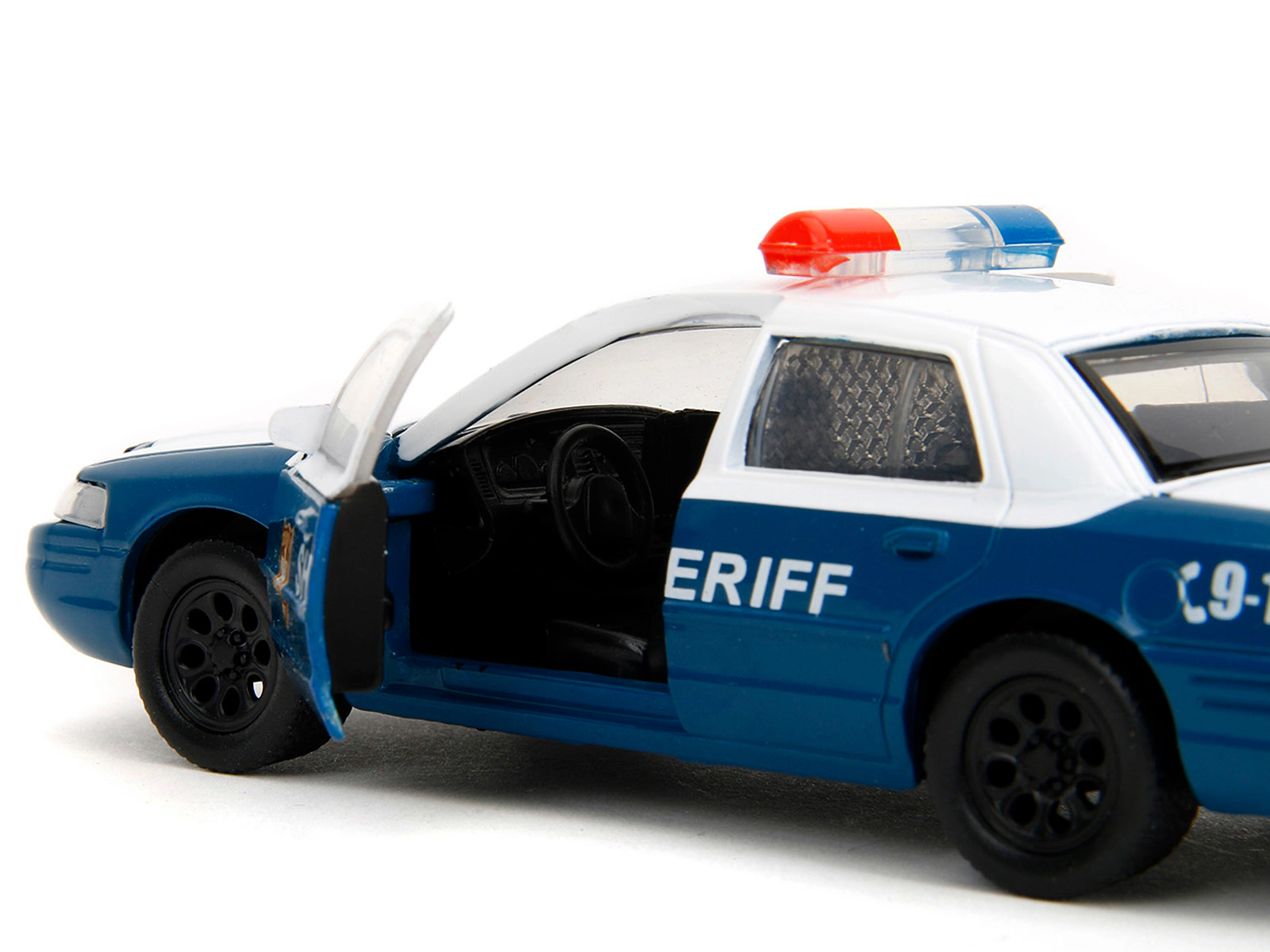 Jada Rick Grimes' Ford Crown Victoria "Sheriff" Blue and White "The Walking Dead" (2010-2022) TV Series
