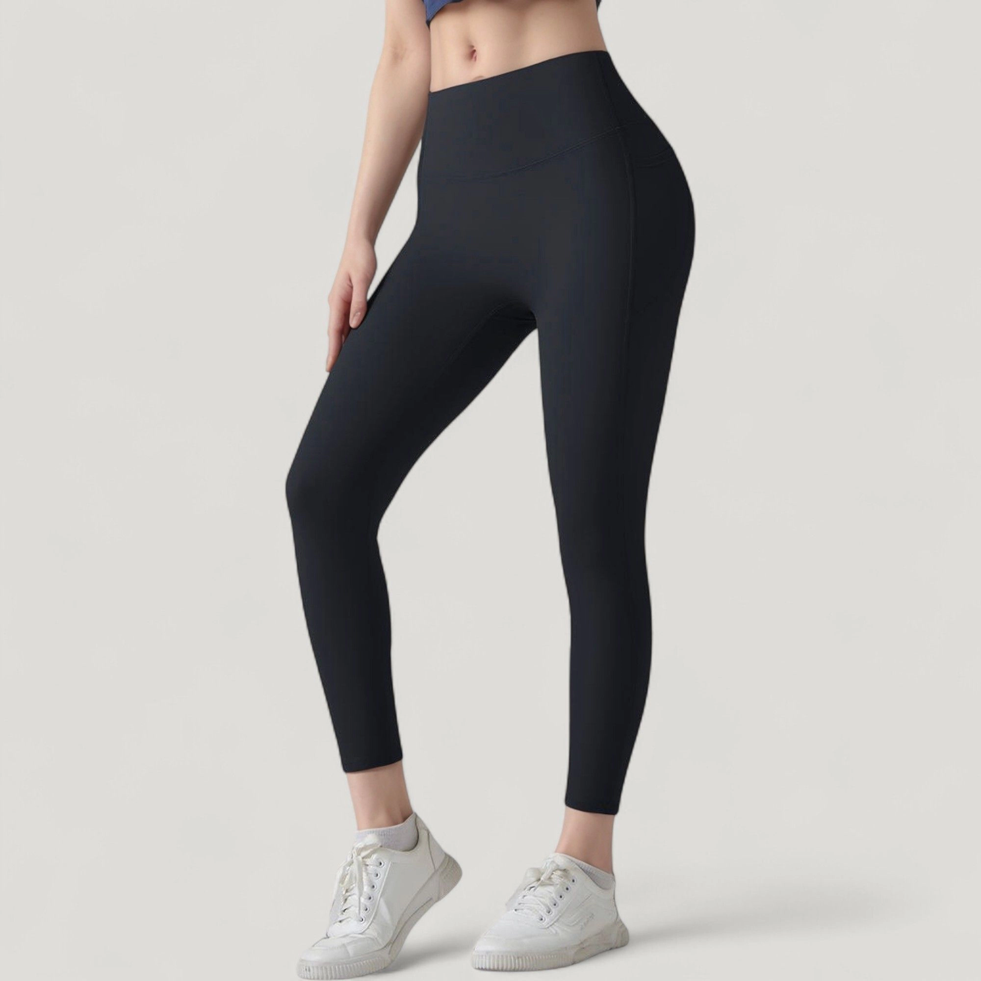 Anna-Kaci Active Women's High Waist Leggings with Side Pockets and Seamless Fitted Design for Casual Wear