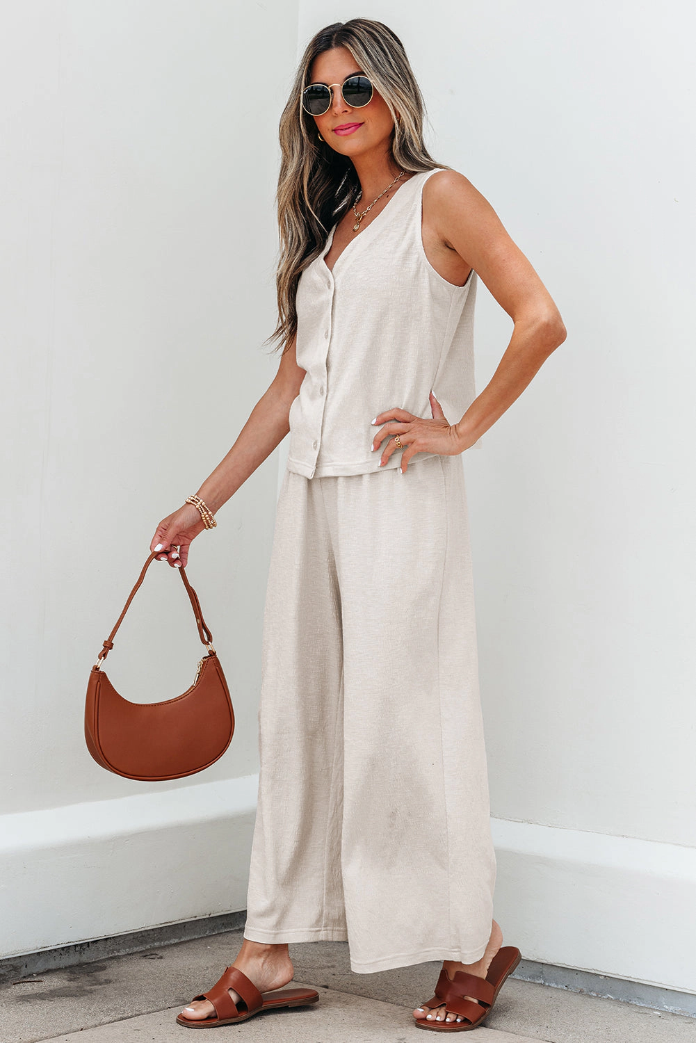 Threaded Pear Women's Ember apricot Tank Top Set