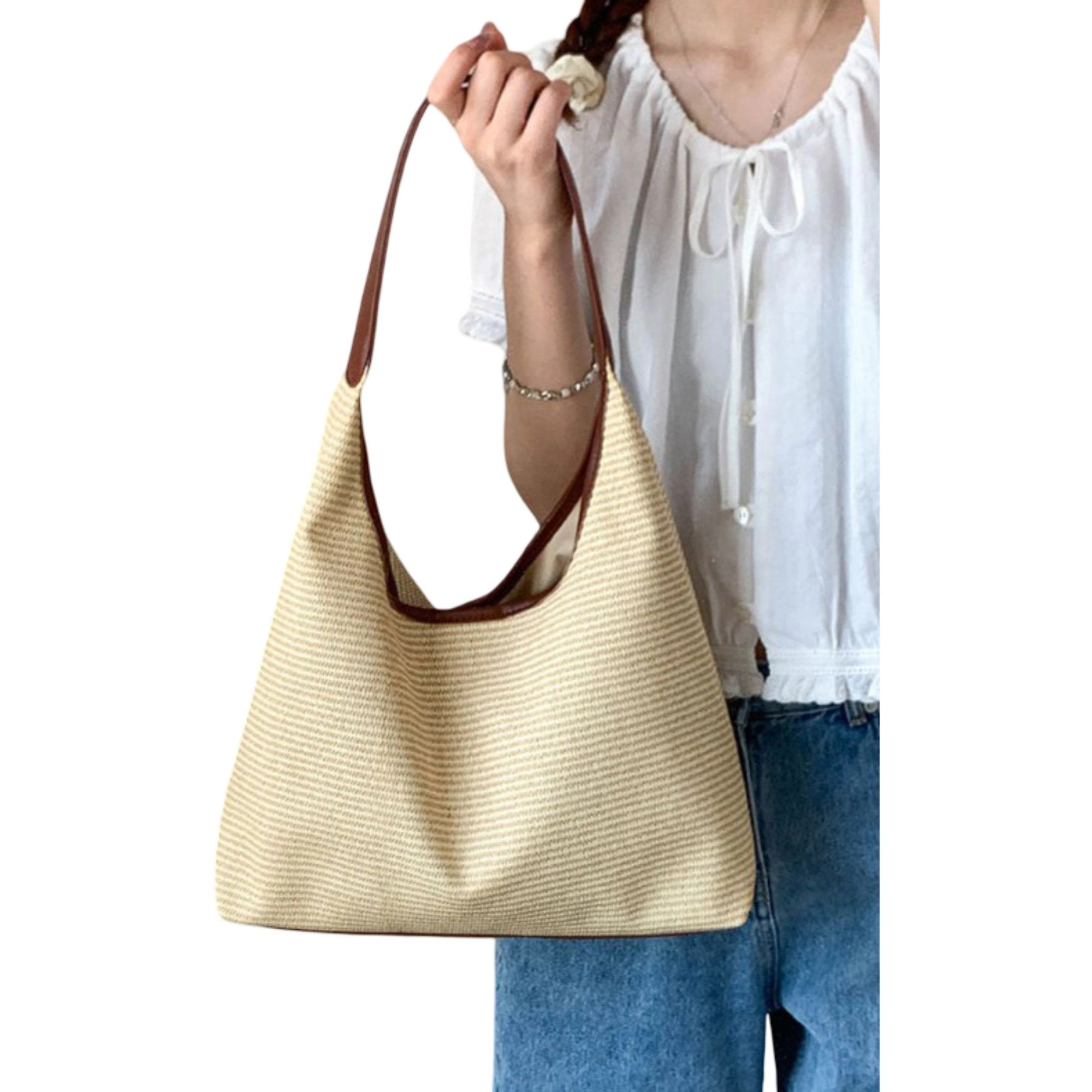 Alilang Women's Canvas Shoulder Bag with Magnetic Closure and Fixed Strap
