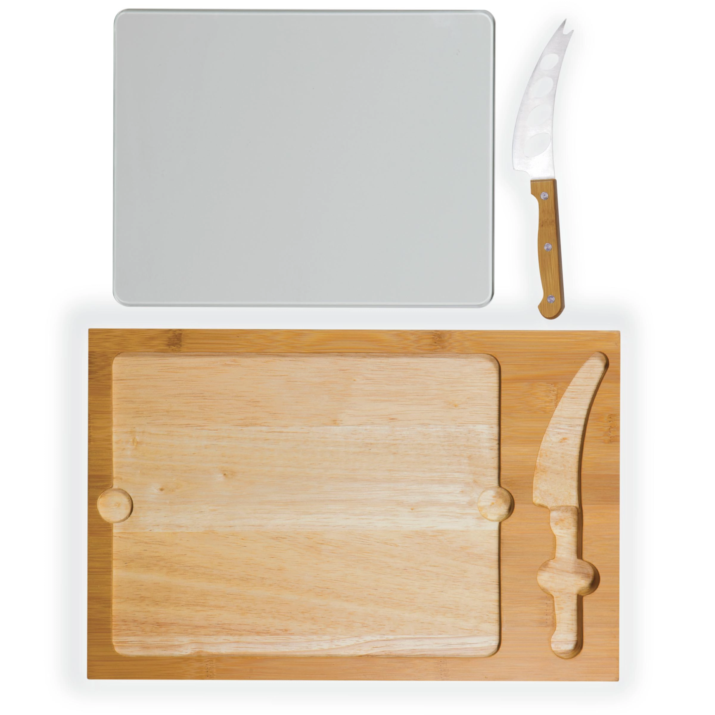 TOSCANA Icon Glass Top Cutting Board & Knife Set