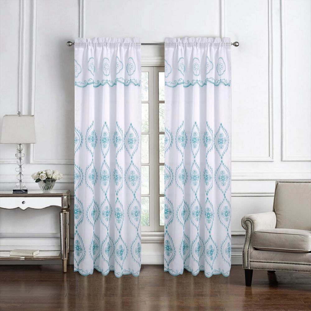 Olivia Gray Arcadia Embroidered Panel - 54x90" Teal