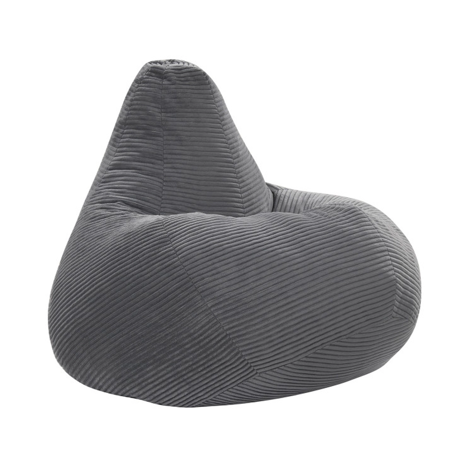 SUGIFT Adult Corduroy Bean Bag Sofa Chair Shredded Sponge Filling 330-lb Capacity 35 x 32 x 28-in 14-in Seat Dark Gray