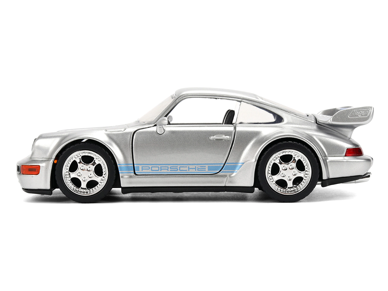 Porsche 911 Carrera RS 3.8 "Mirage" Silver Metallic Blue Stripes "Transformers: Rise of the Beasts" (2023)" 1/32 by Jada