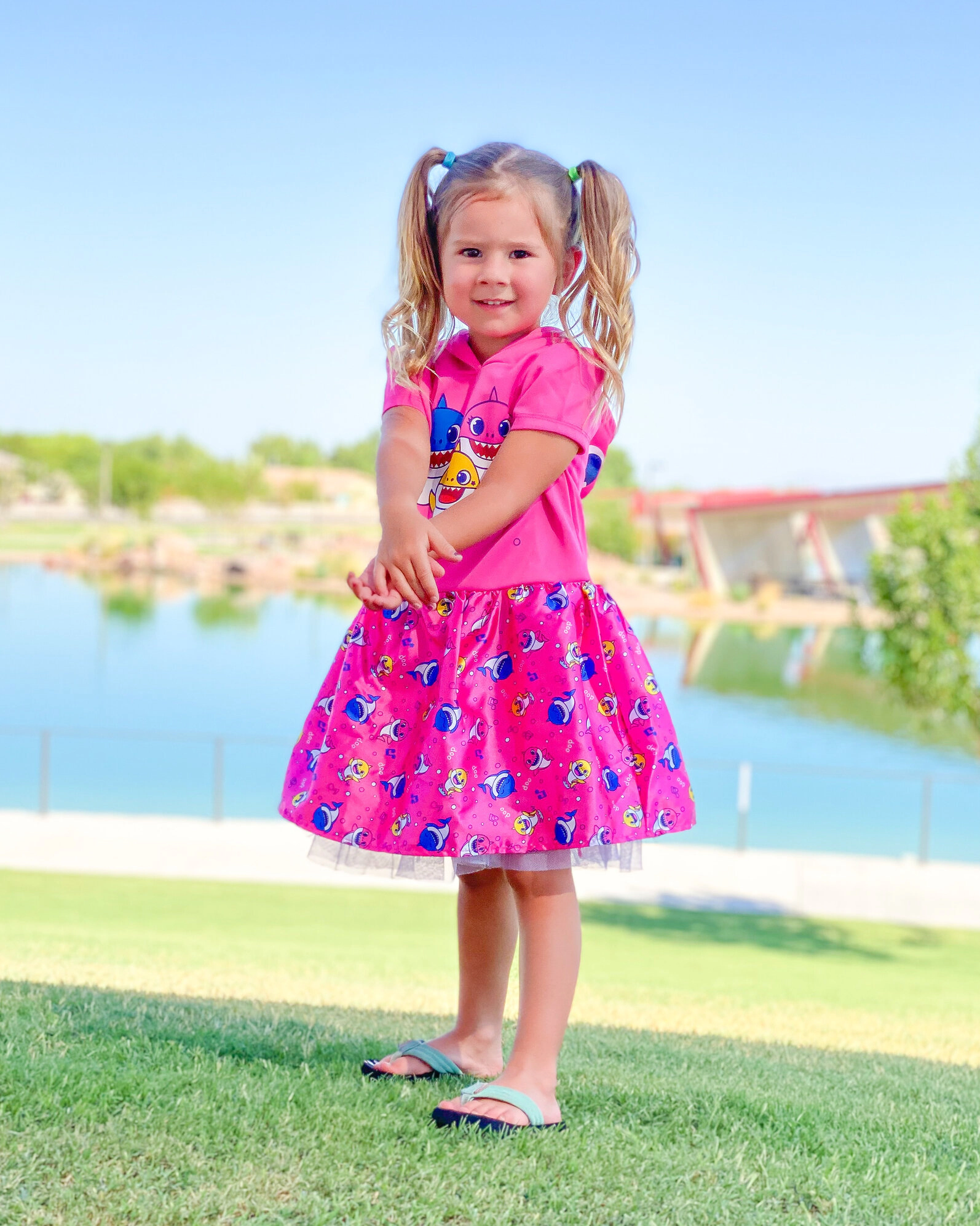 Pinkfong Baby Shark Girls' Cosplay Hooded Tutu Dress