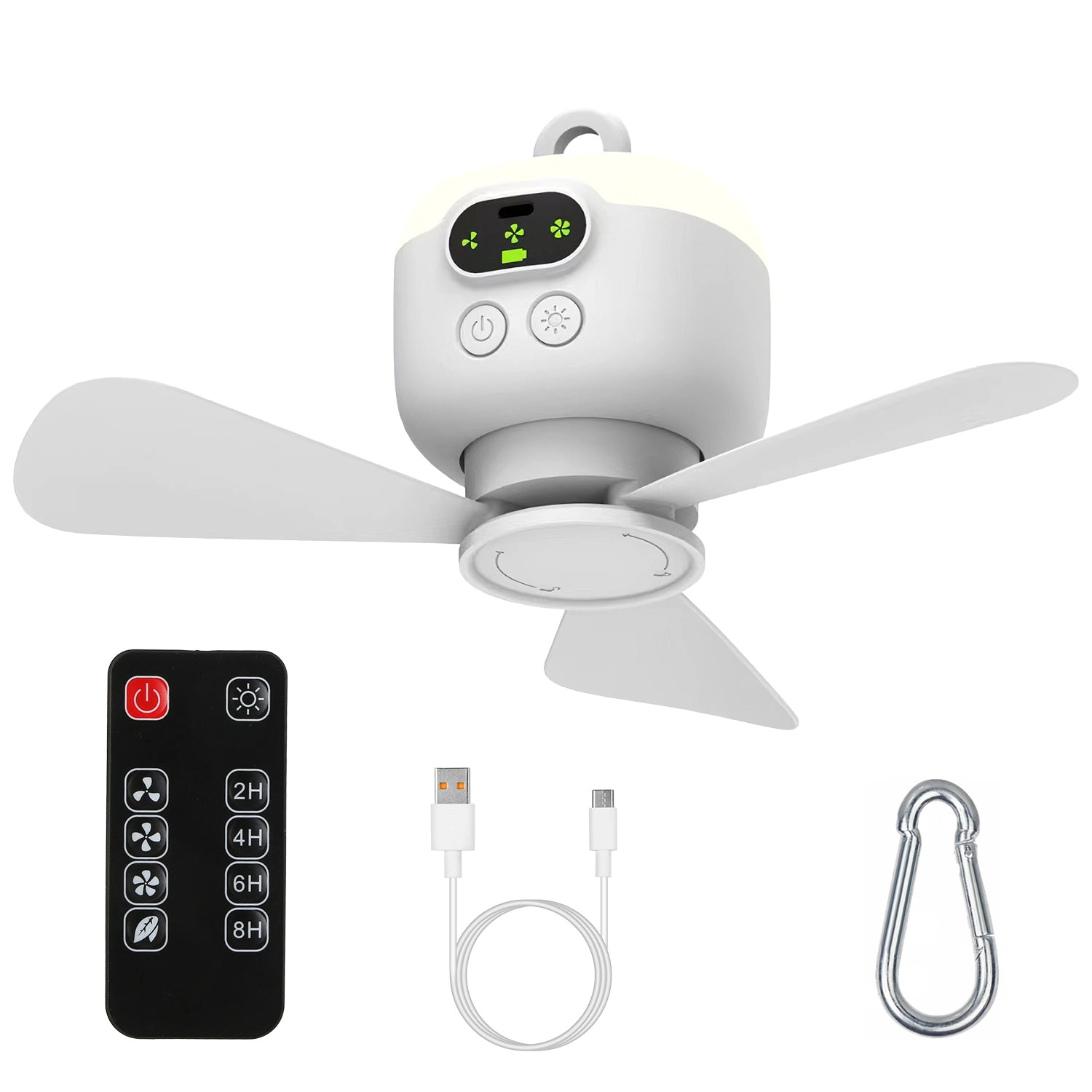 GBruno 2-in-1 Camping Fan With LED Lantern