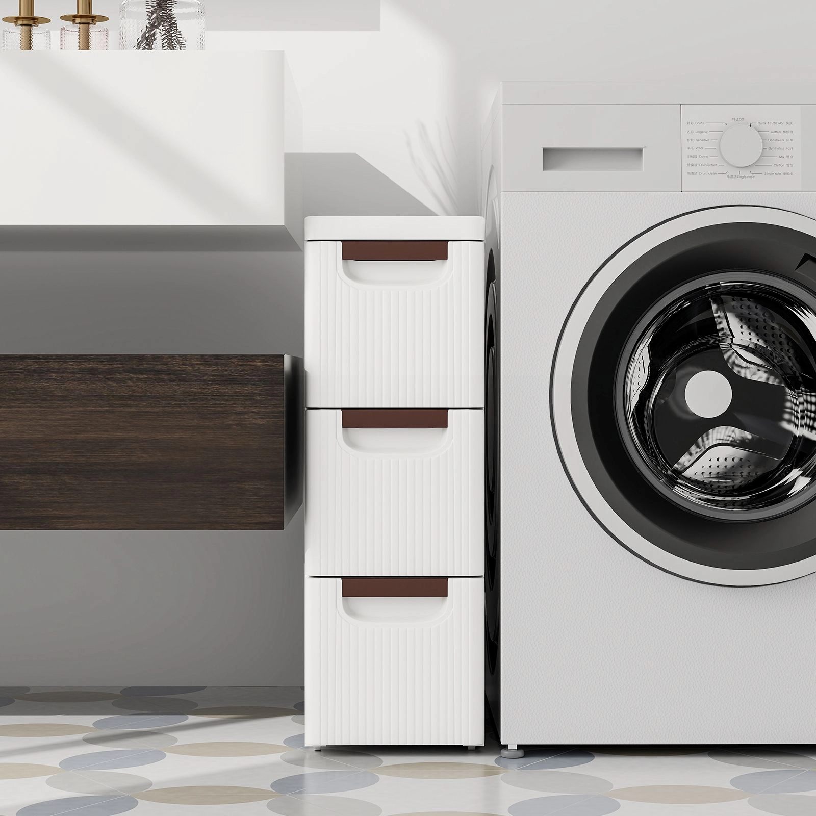 SlickBlue Narrow Rolling Plastic Storage Cabinet