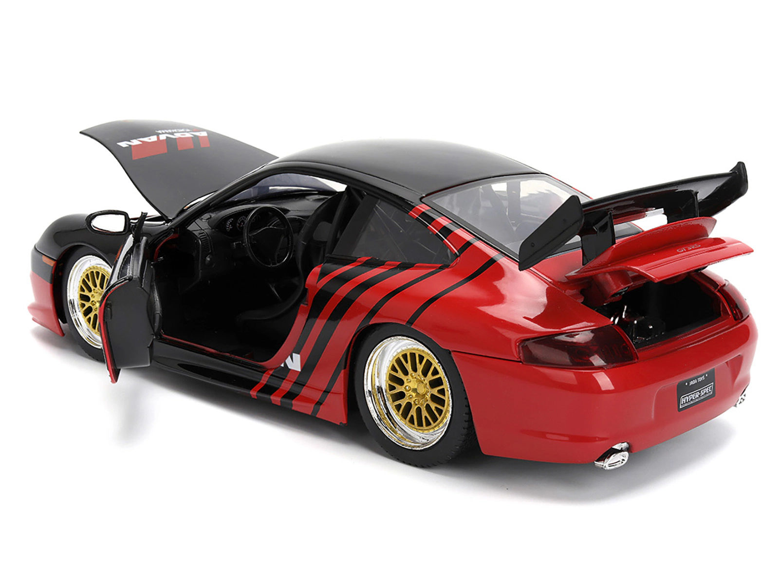 Jada Porsche 911 GT3 RS (996) #33 "ADVAN" Black and Red "Hyper-Spec" Series 1/24 Diecast Model Car by Jada