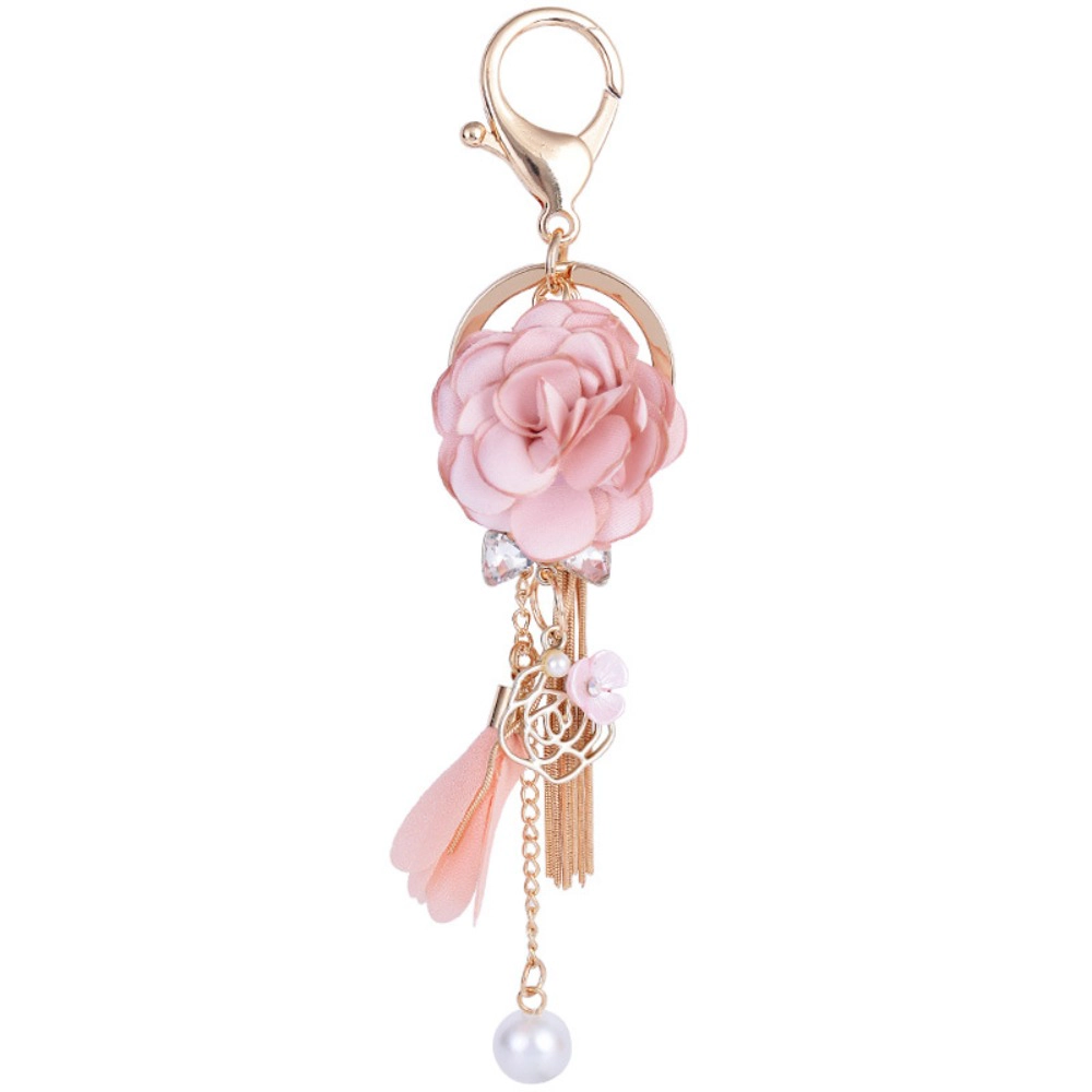 Wardrobe Whimsy Flower Tassel Keychain Car Keyring
