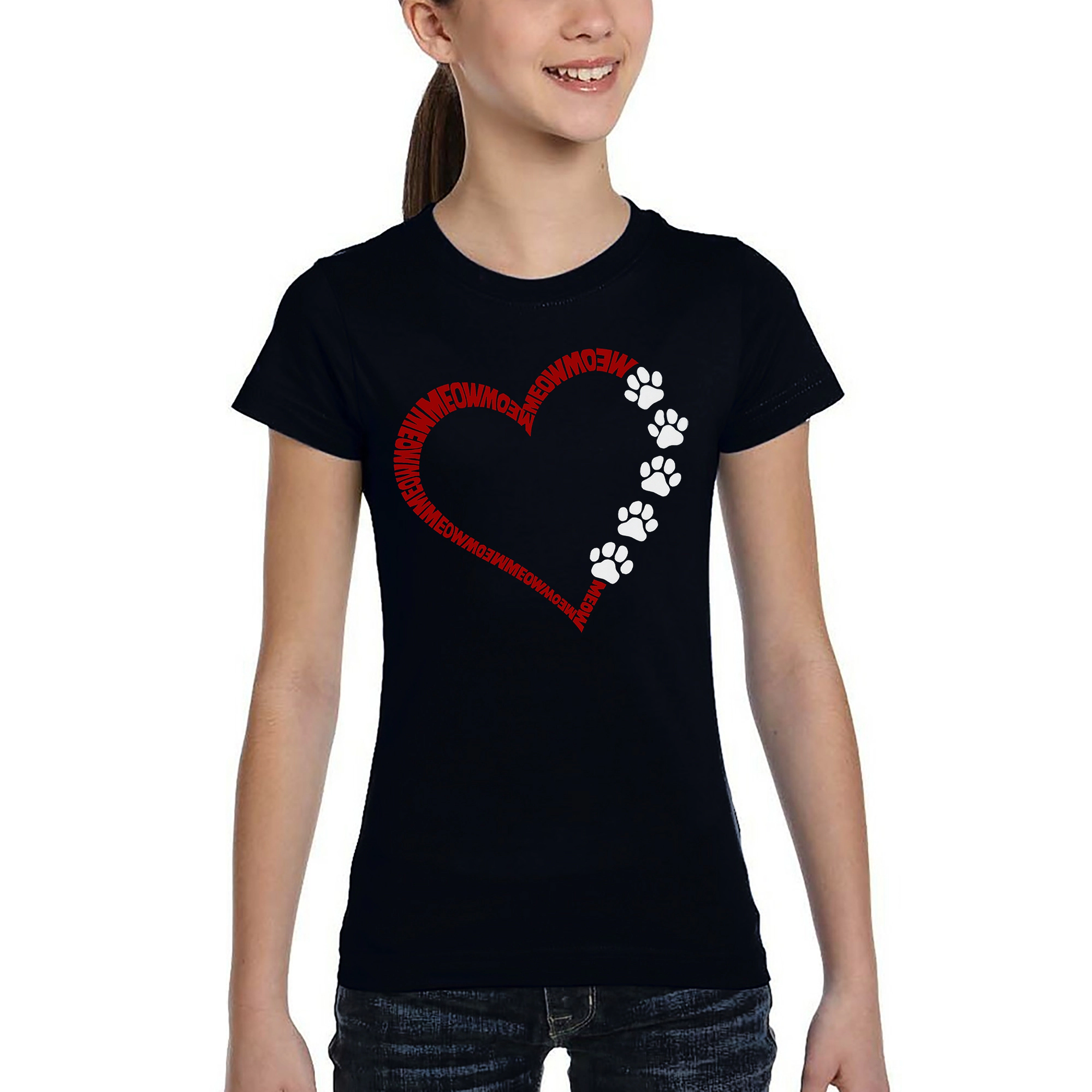 LA Pop Art Girls Word T-Shirt - Meow Heart