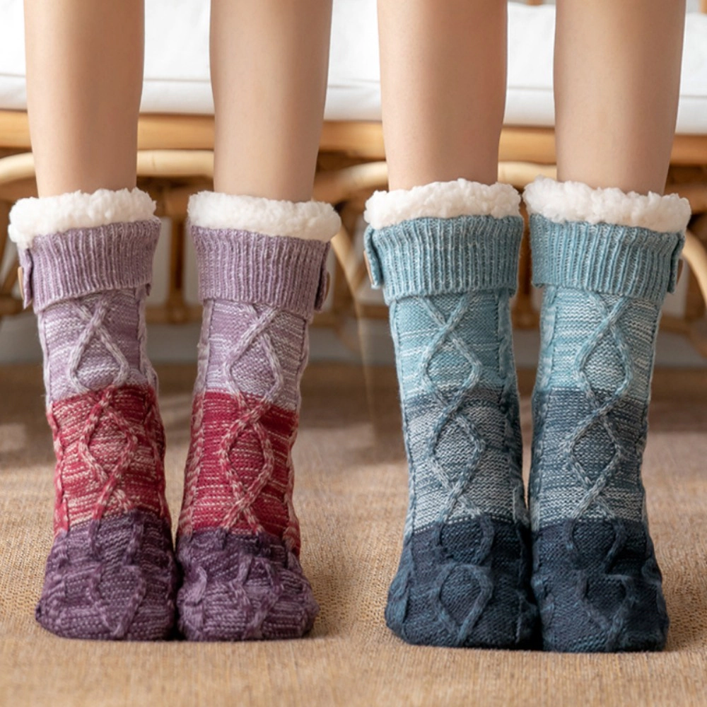 Wardrobe Whimsy Women Slipper Socks Non Slip Fuzzy Thick Warm Cabin Grips