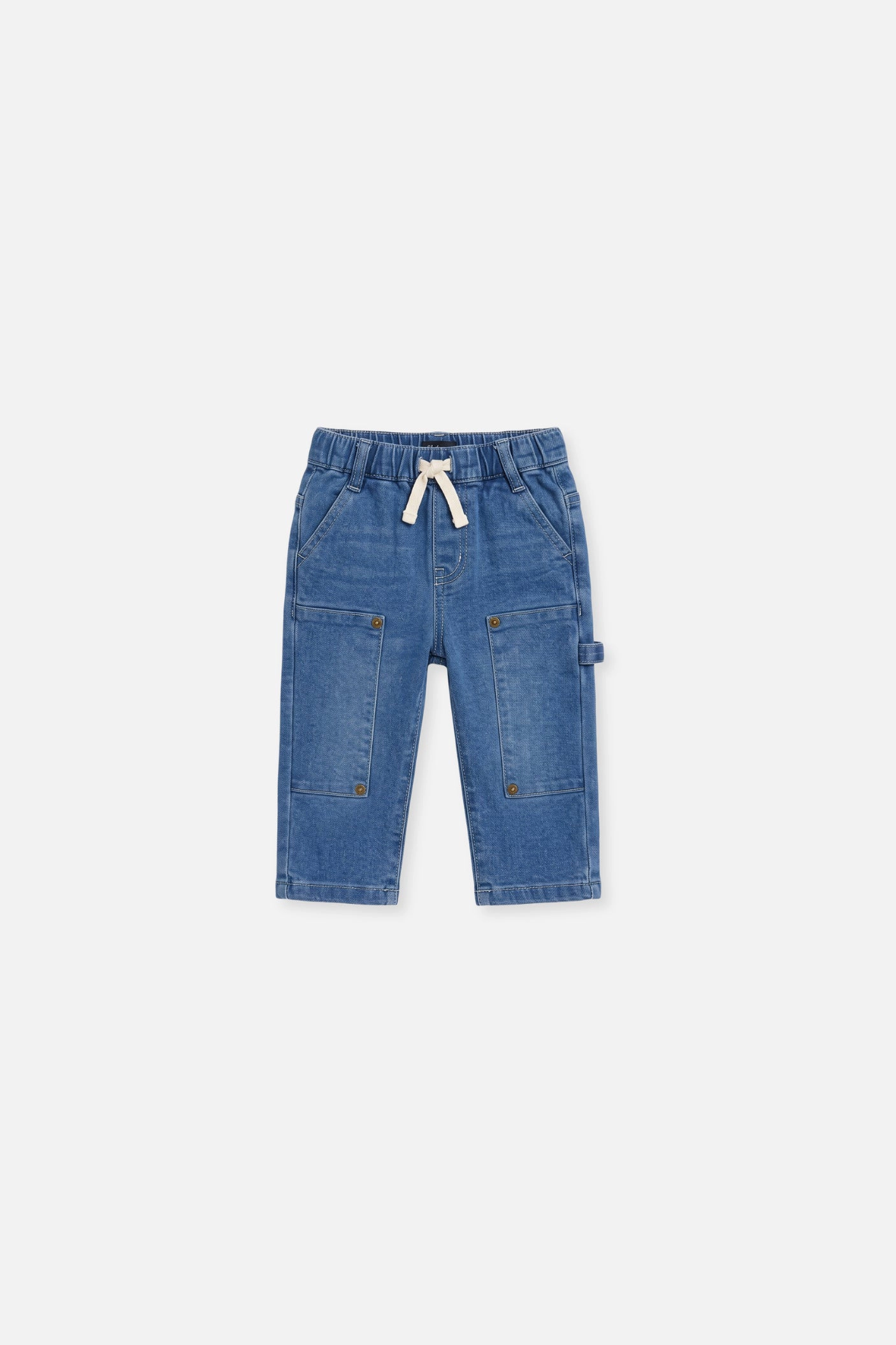Deux par Boys French Terry Denim Pants with Cargo Pockets