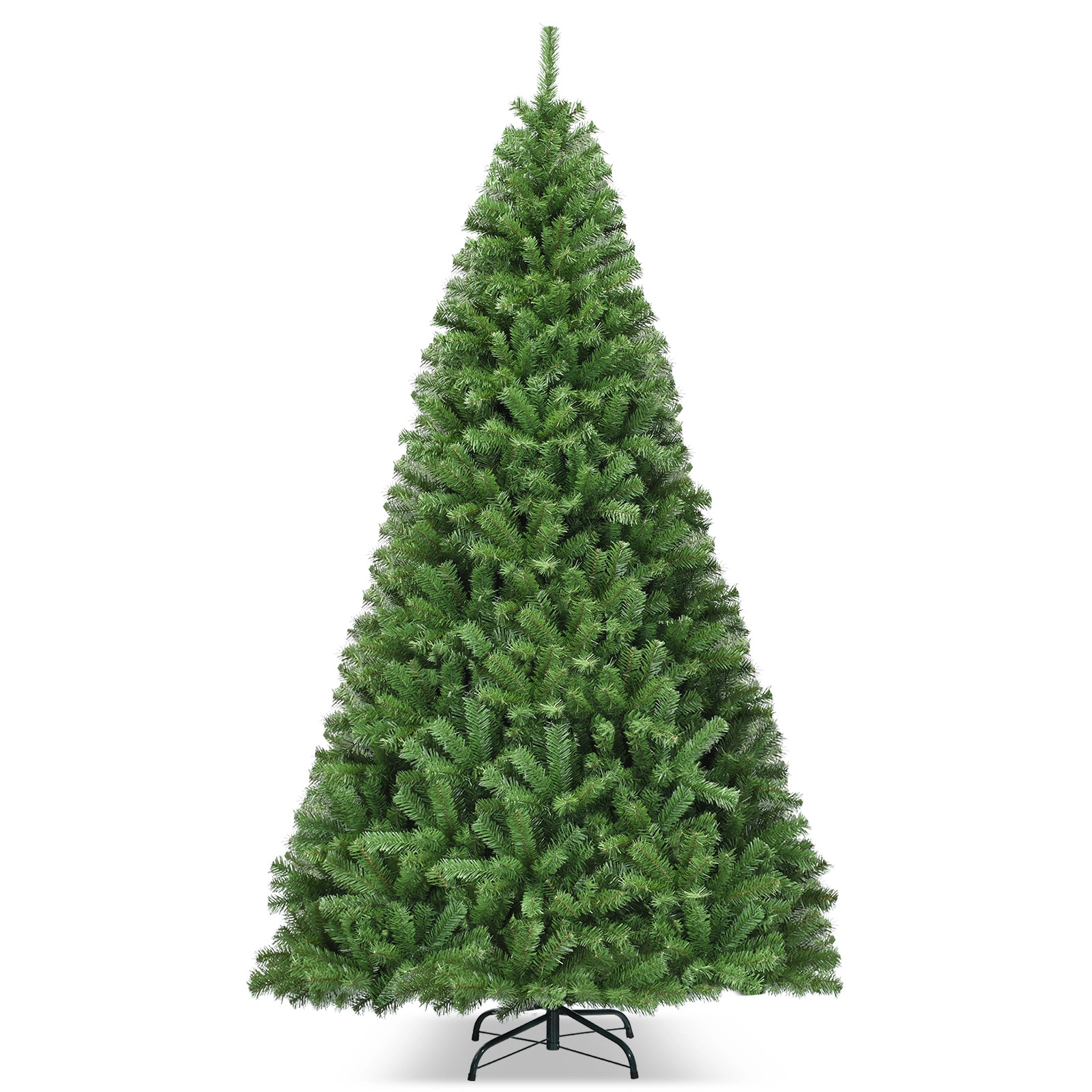 SUGIFT Hinged Artificial Christmas Tree 9-ft Tall 2132-Tip Green with Metal Stand
