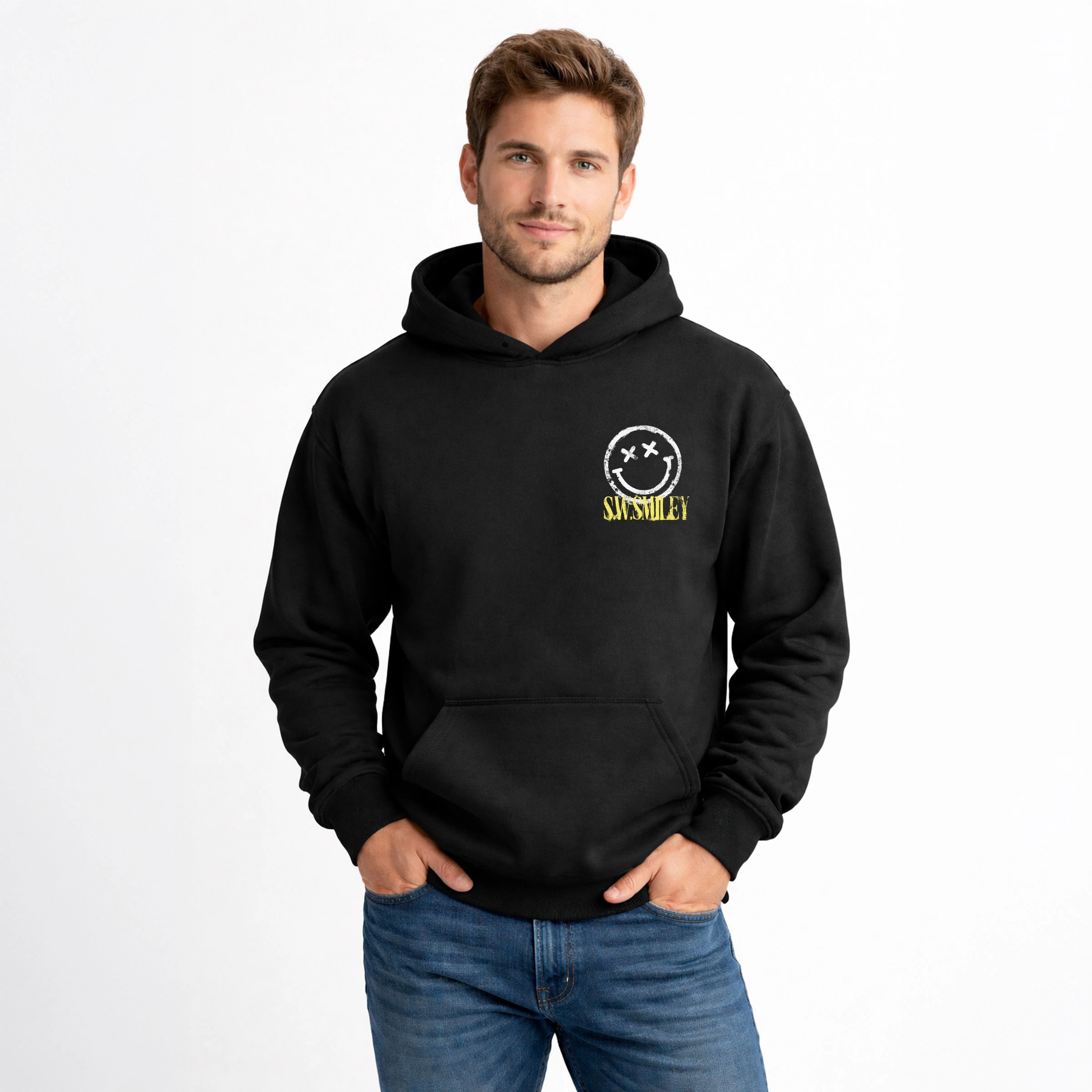 Simply Sage Market - Men's Graphic Hoodie S.W.Smiley Carved From Chaos