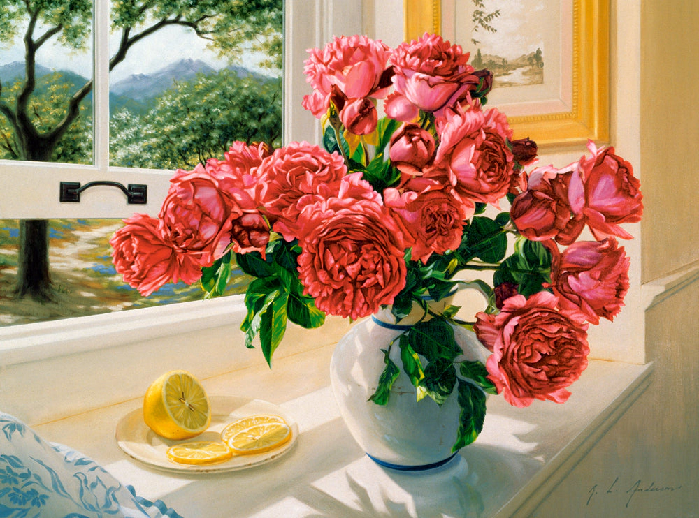 CASTORLAND 3000 Piece Jigsaw Puzzles, Summer Reminiscence , Still nature puzzle, Flowers in a vase, C-300631-2