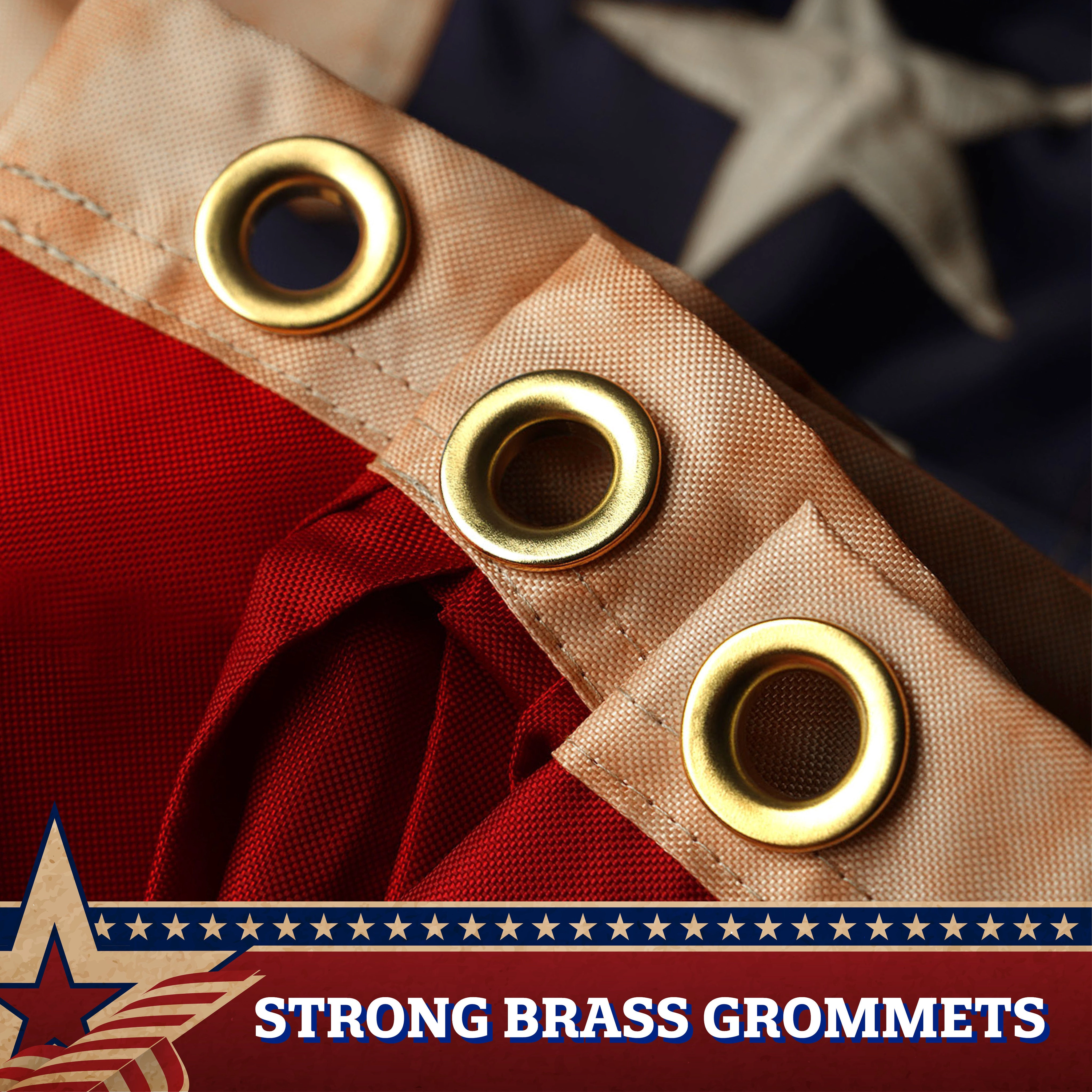 G128 - 3 Pack USA Pleated Fan Flag 2x4 ft, Embroidered Polyester Stars and Stripes