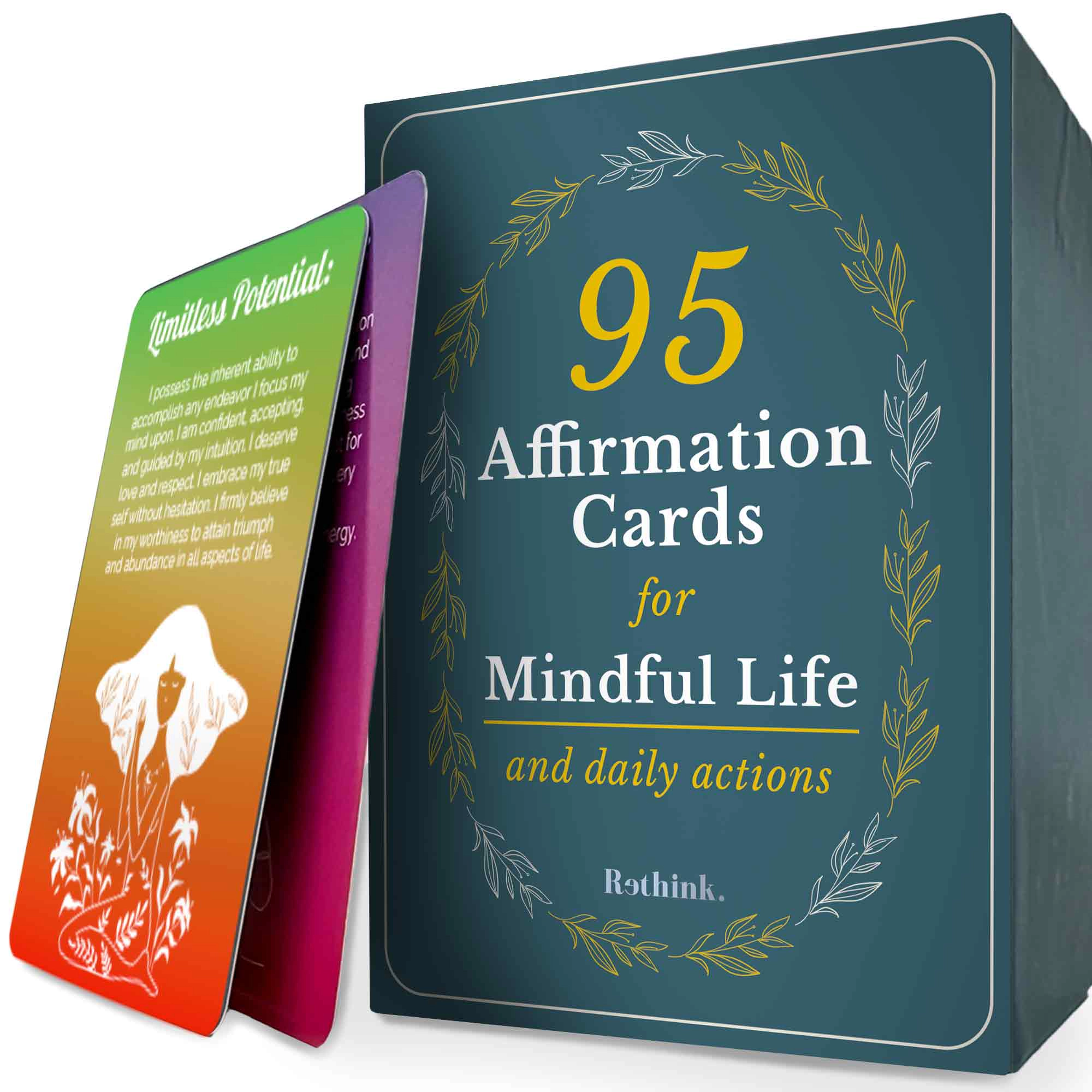 QUOKKA Affirmation, Mindfulness and Meditation Card Set - Self-Reflection, Journaling Emotional Wellness Cards