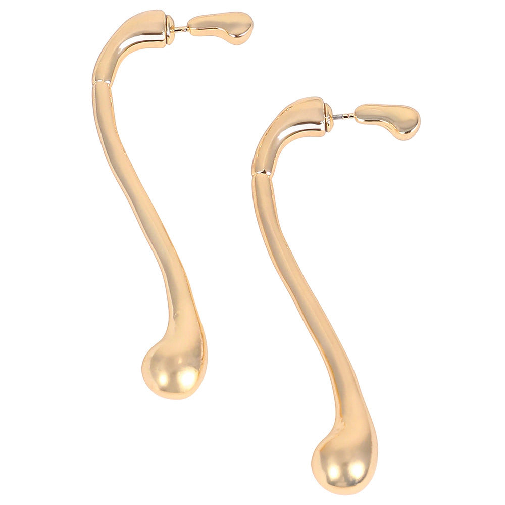 SOHI Women's The Back-Drip Drop Earrings - California Gold