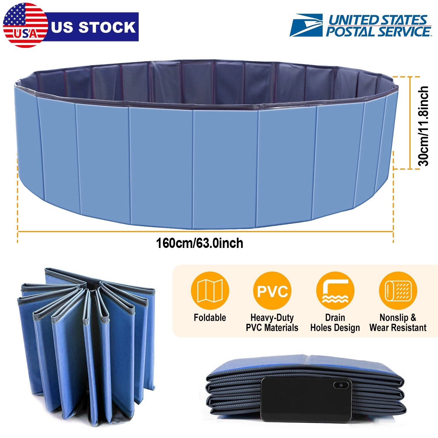 GBruno 63 Inch Foldable Pet Swimming Pool