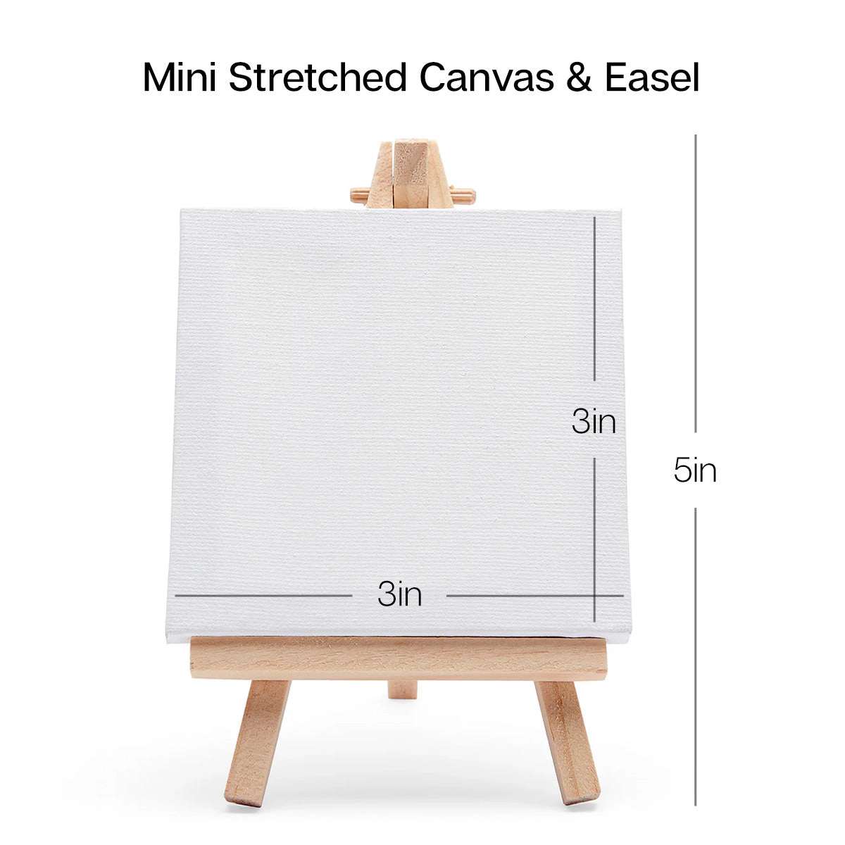 KINGART Mini Easel and Canvas Set, 3" x 3" 8-Pack