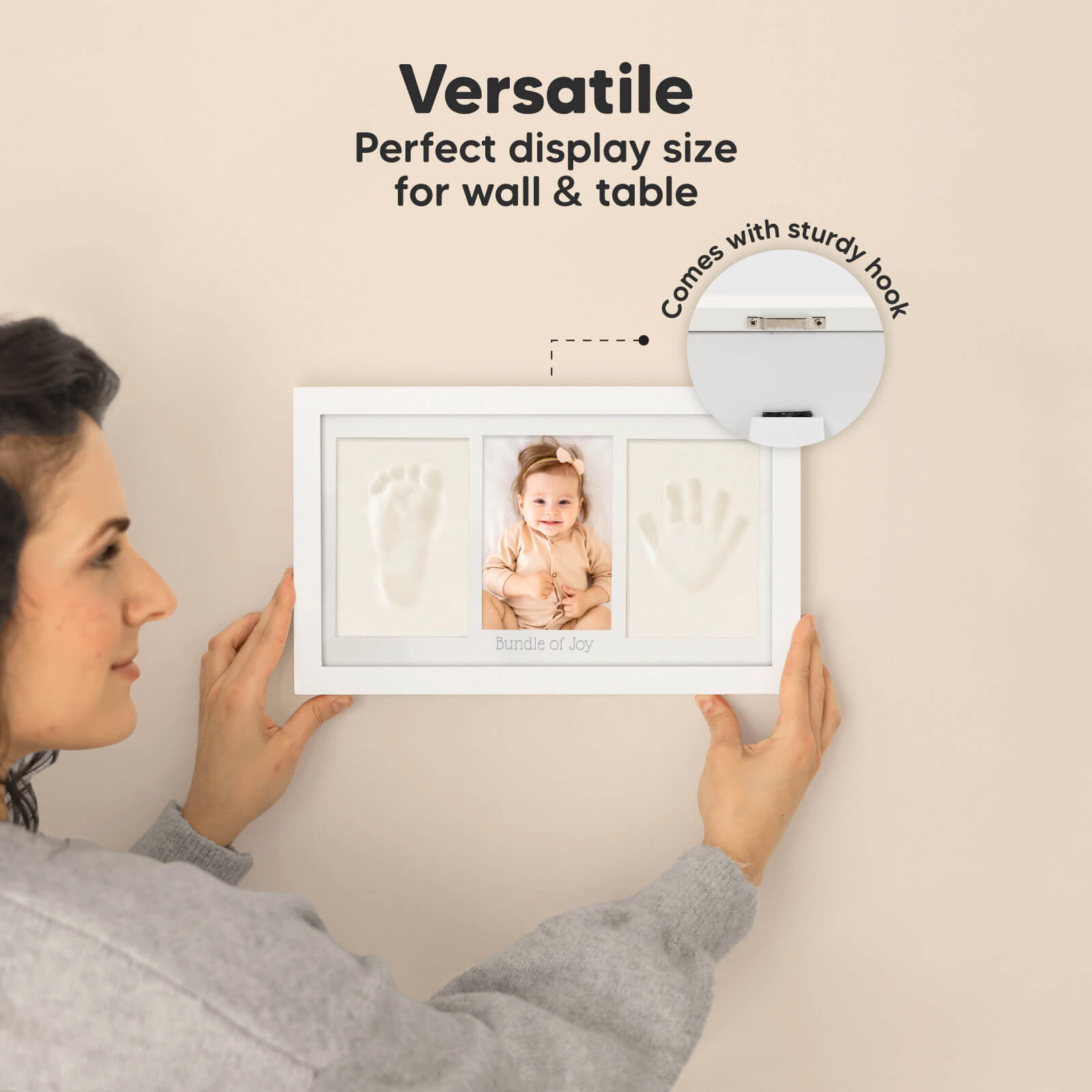 KeaBabies Baby Handprint & Footprint Keepsake Duo Frame for Girls and Boys