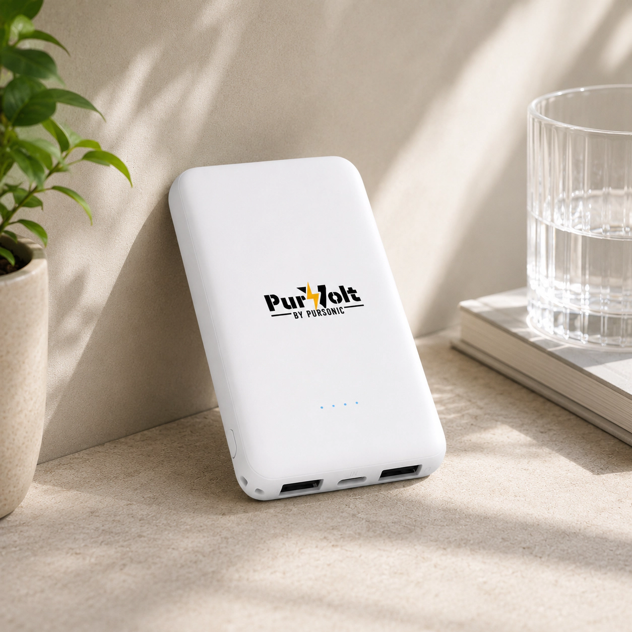 Pursonic Unisex Portable Wireless Charging Power Bank – Ultra-Compact 5000mAh Wireless Output Charger