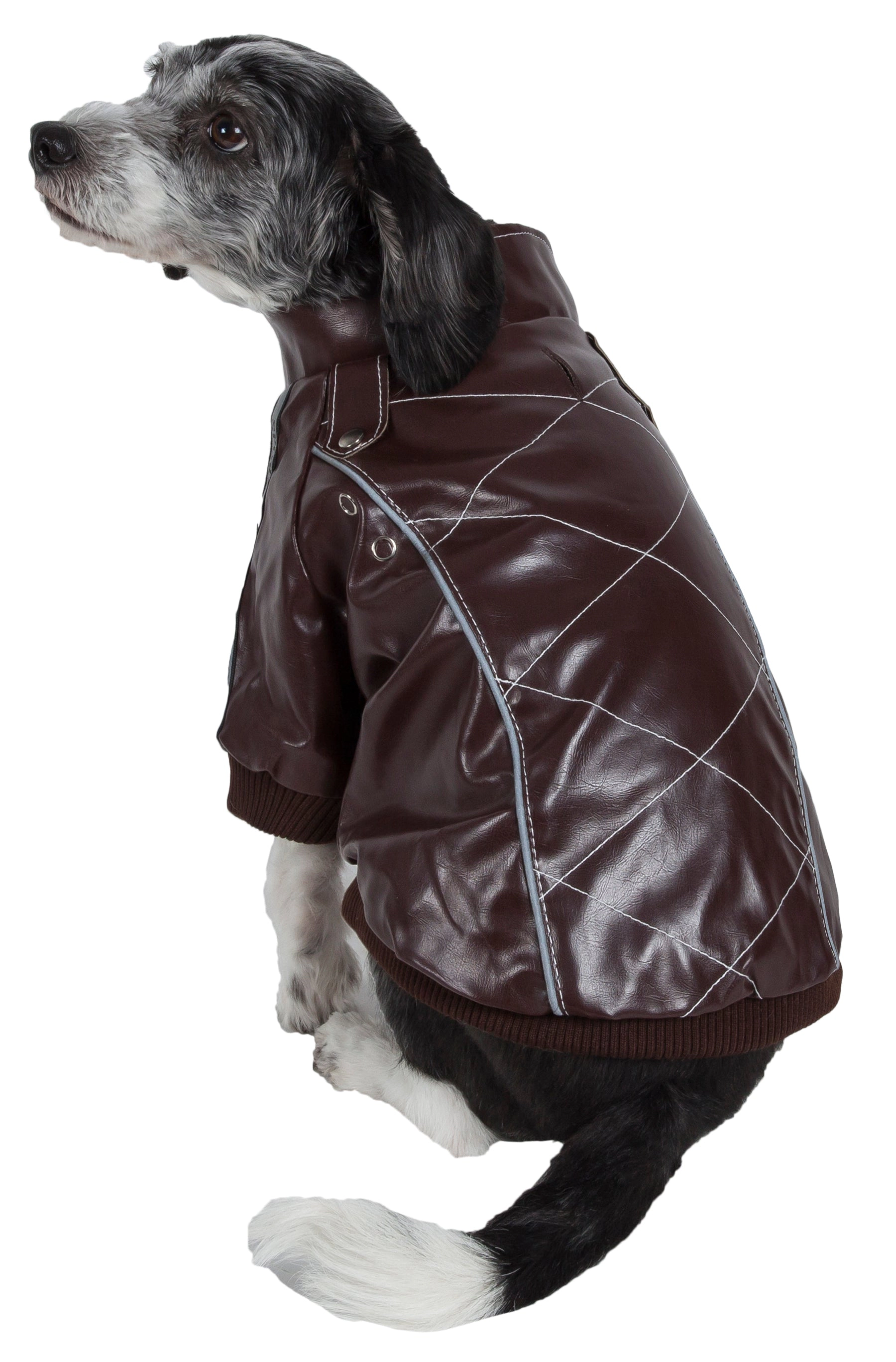 Pet Life ® Wuff-Rider Fashion Suede Stitched Pet Coat